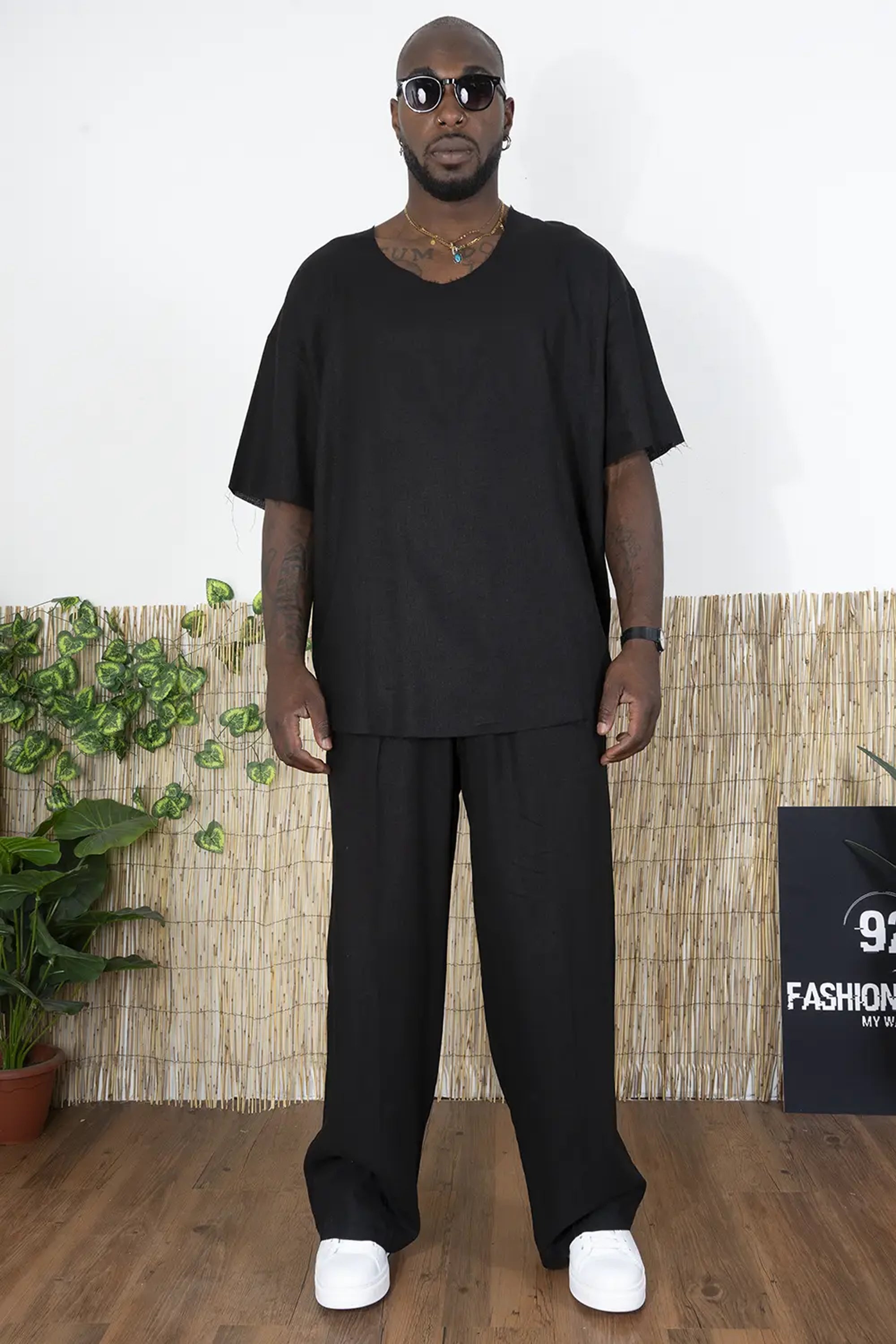 Coordinato Uomo Oversize Maglia collo Largo e Pantaloni Larghi Art. Cd118