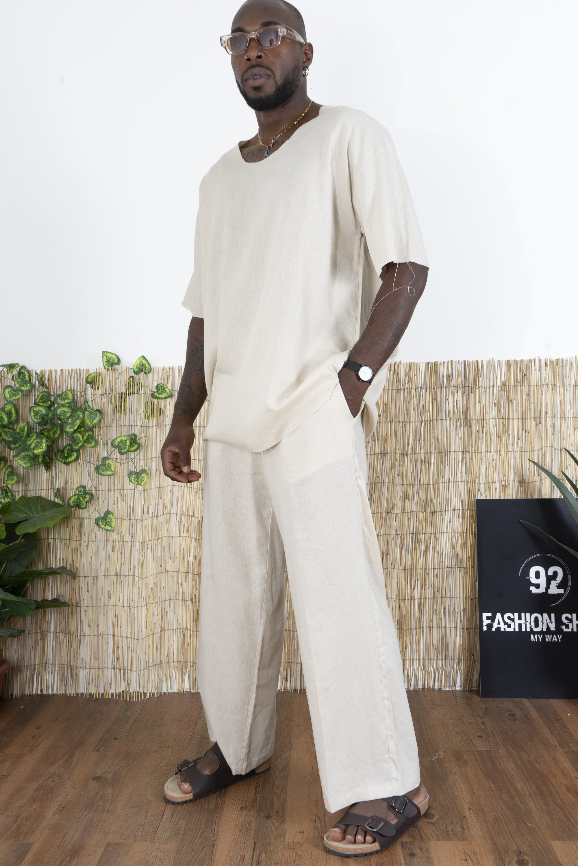 Coordinato Uomo Oversize Maglia collo Largo e Pantaloni Larghi Art. Cd118