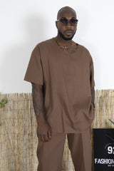 T-shirt Uomo Oversize Scollo con Taglio Vivo Art. TS266