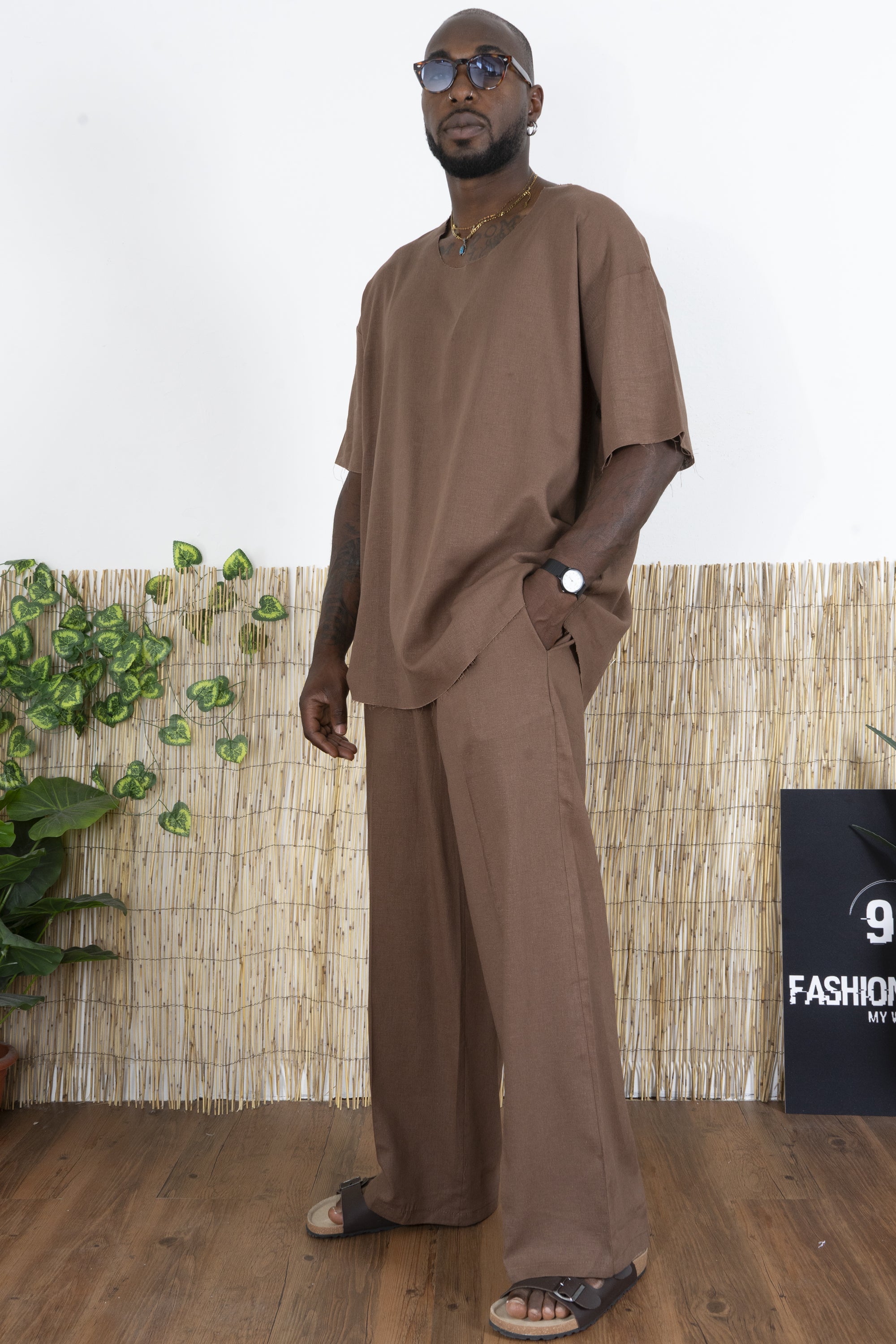 Coordinato Uomo Oversize Maglia collo Largo e Pantaloni Larghi Art. Cd118