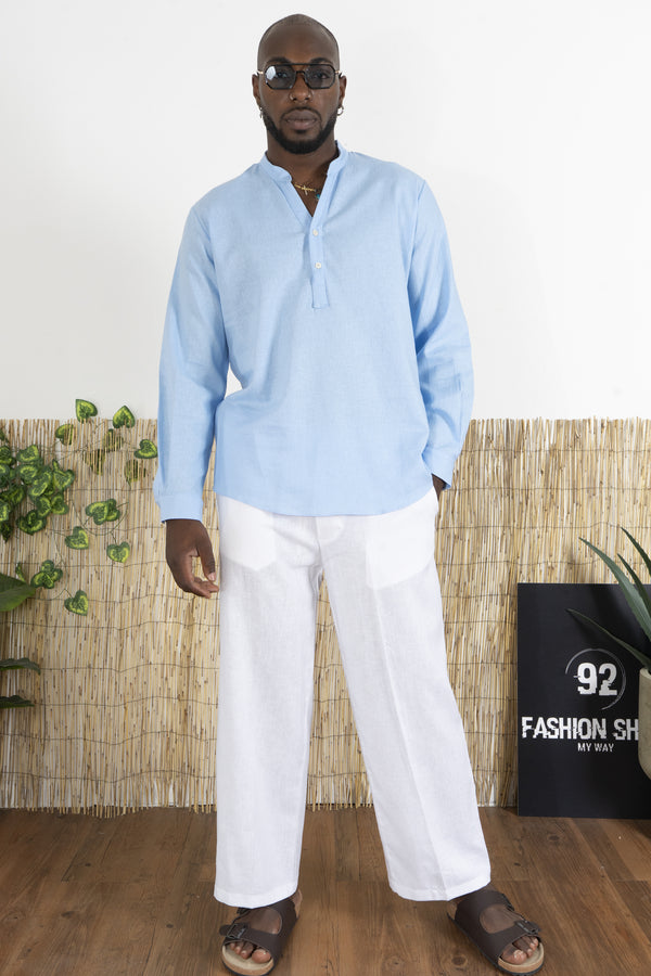 Coordinato In Lino Over Size Con camica e pantalone Art. Cd117