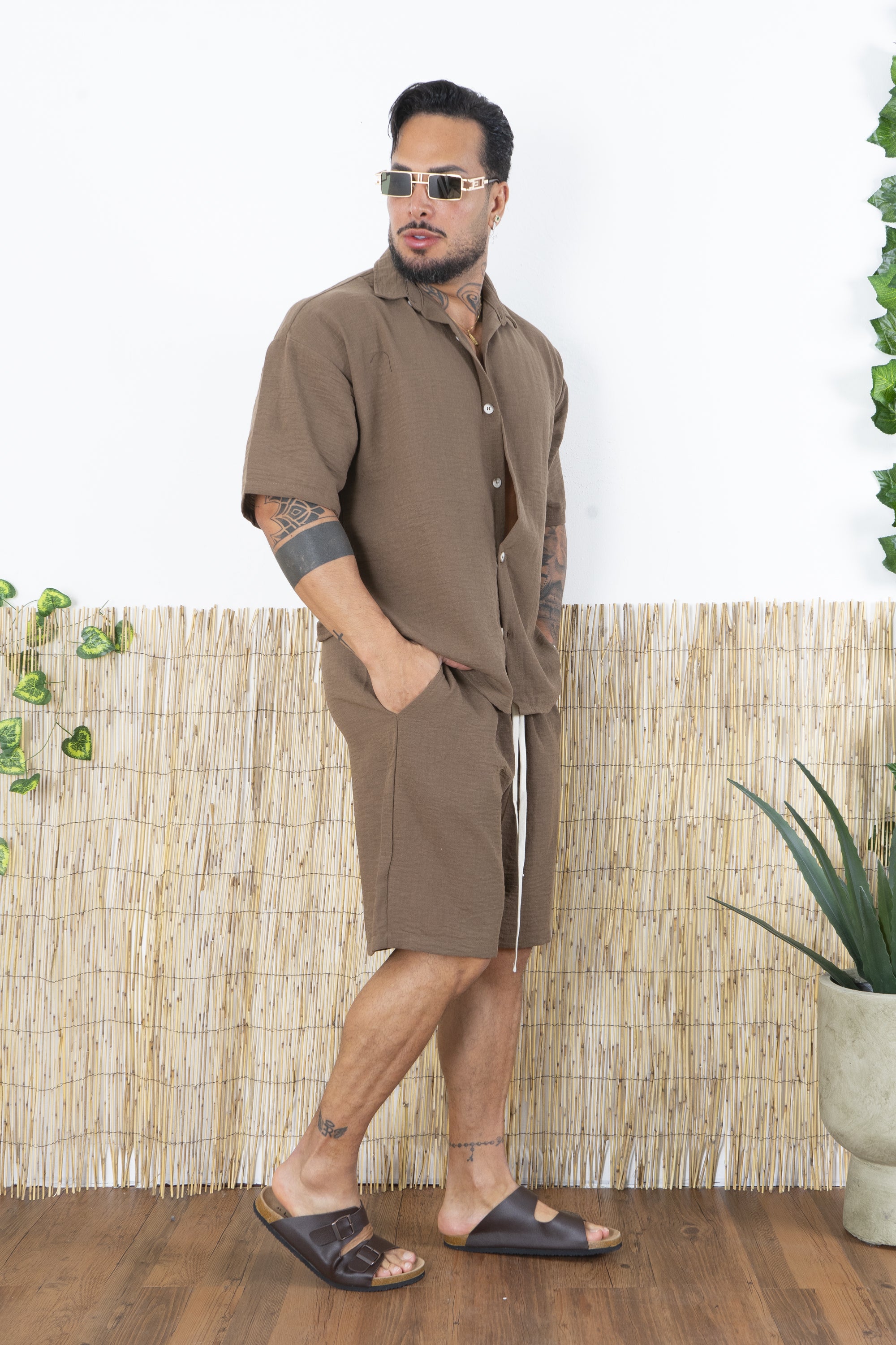 Coordinato Camicia e Bermuda Melangiato Art. Cd104