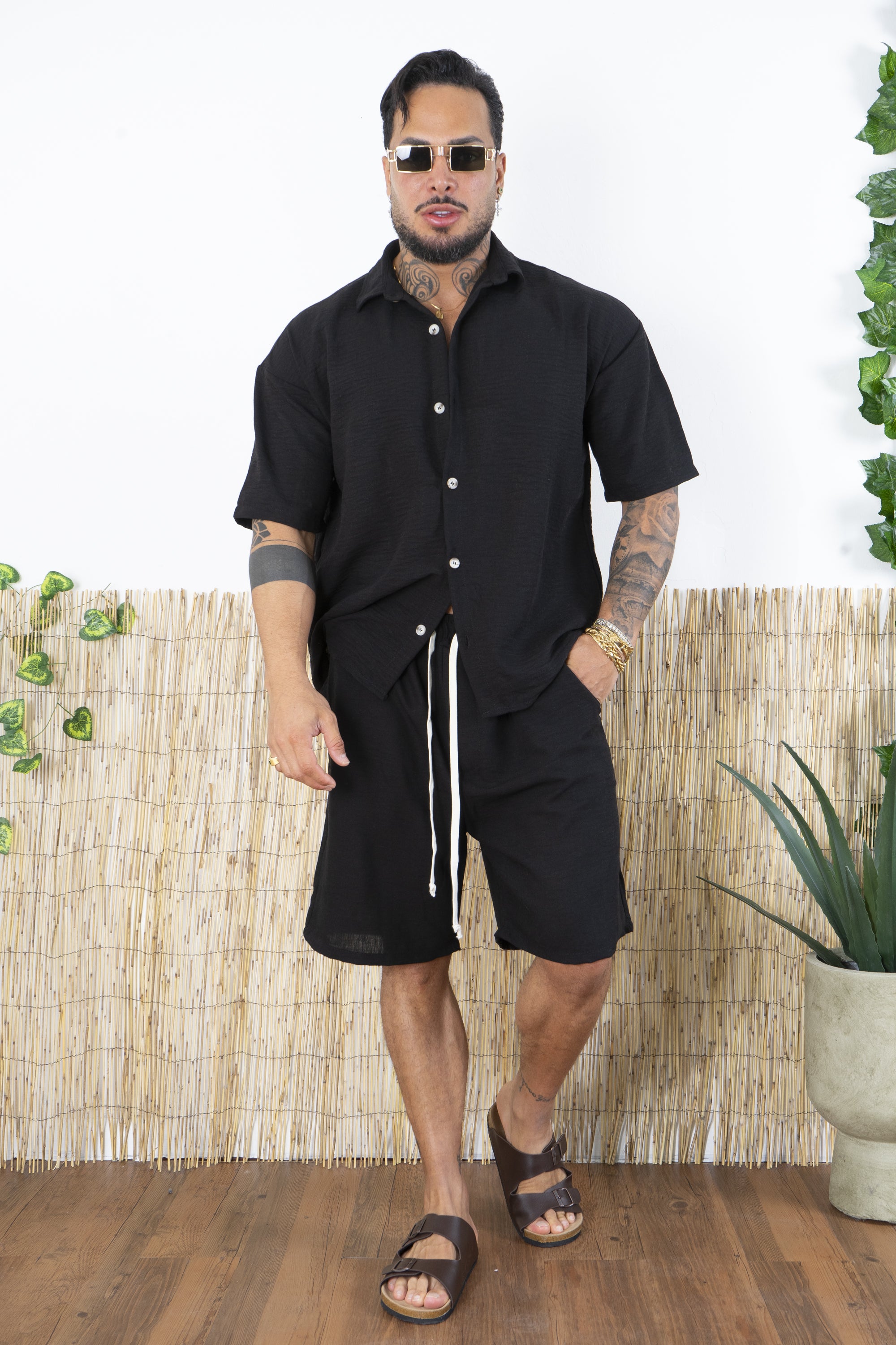 Coordinato Camicia e Bermuda Melangiato Art. Cd104