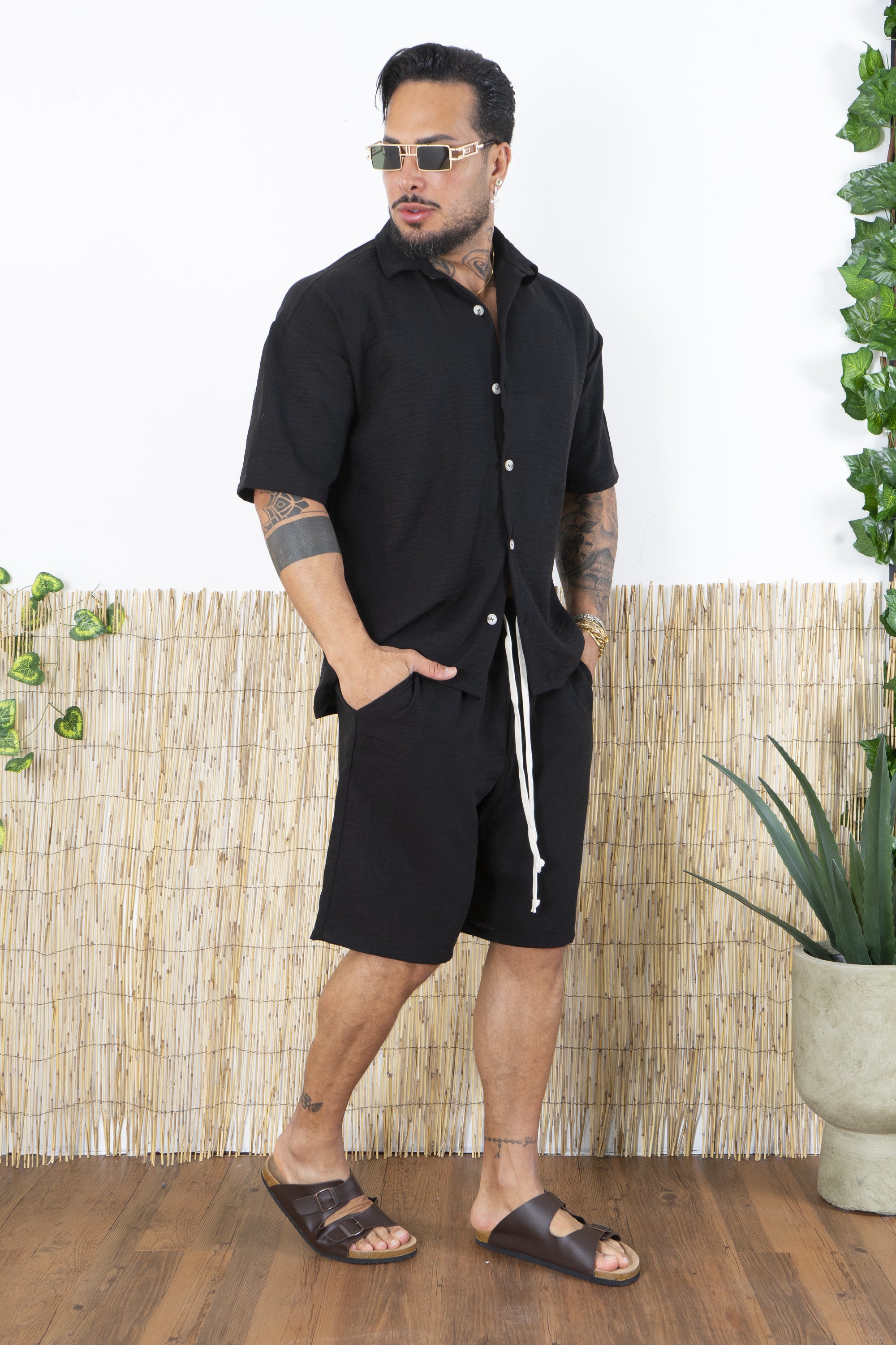 Coordinato Camicia e Bermuda Melangiato Art. Cd104