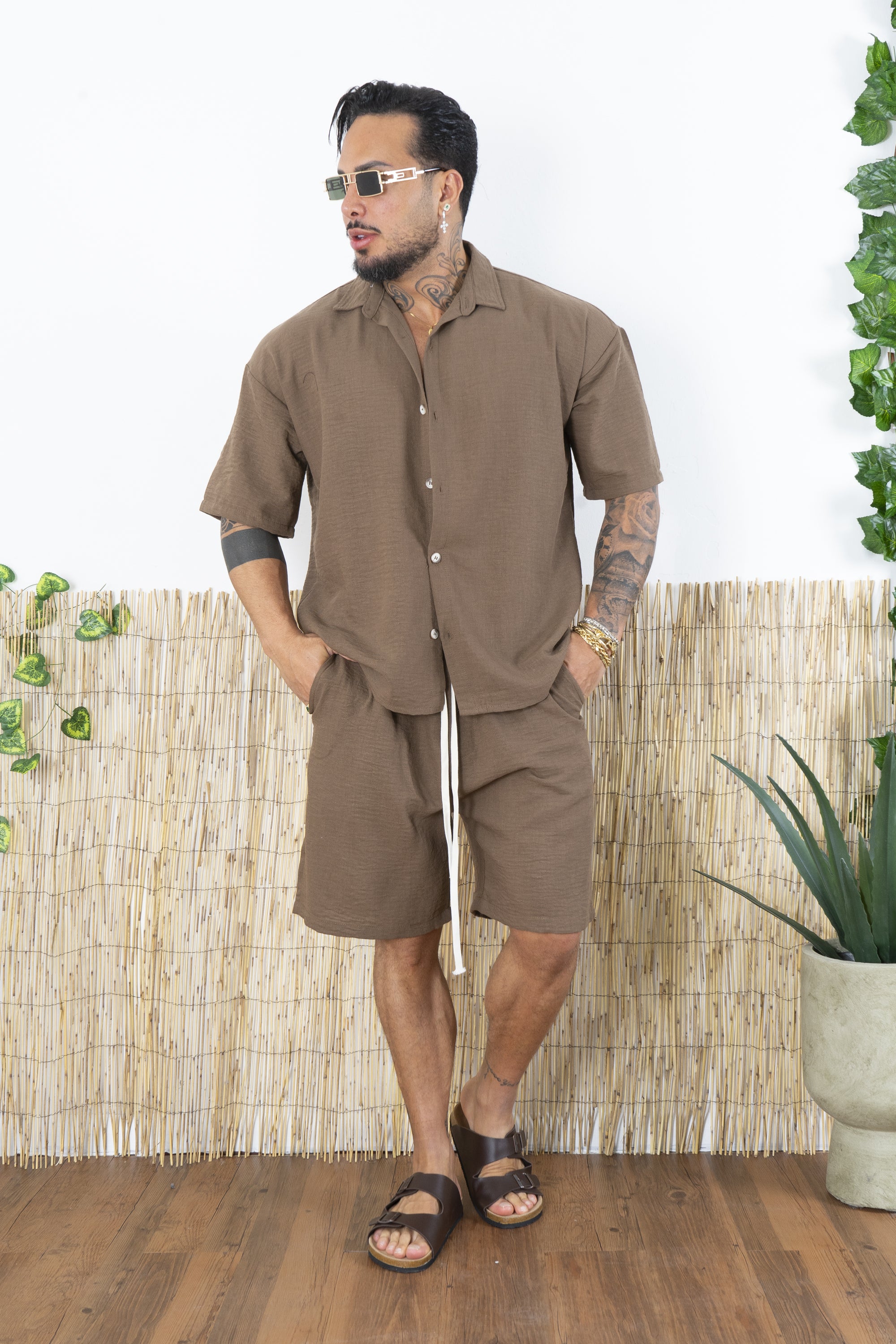 Coordinato Camicia e Bermuda Melangiato Art. Cd104