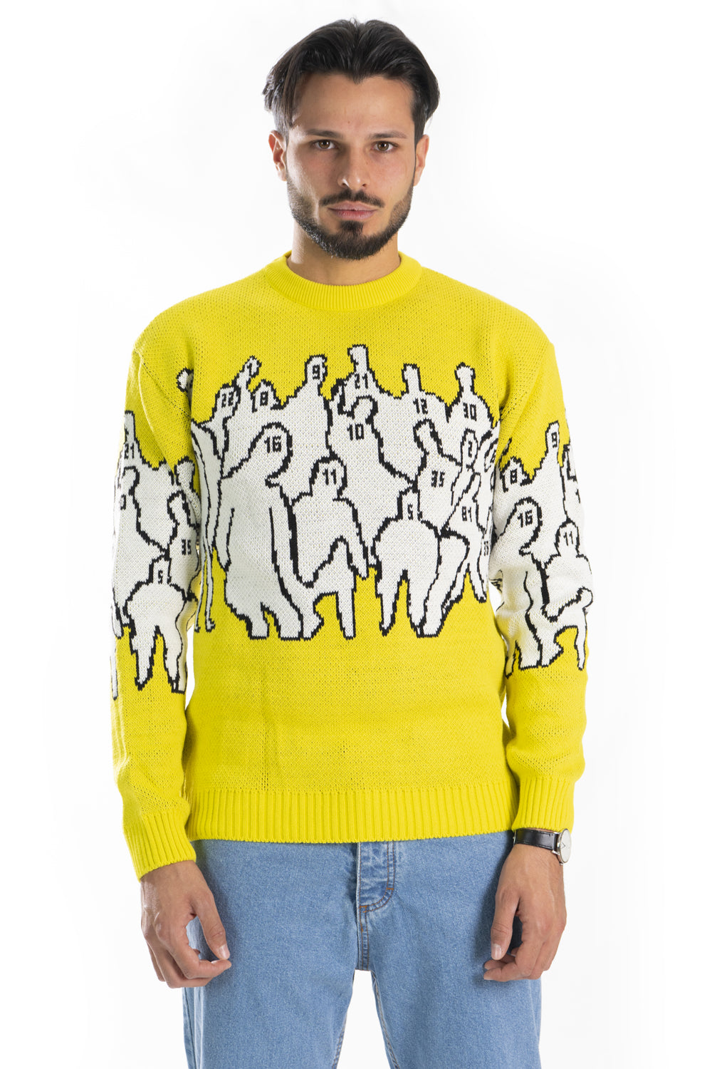 Maglione Uomo Pullover Girocollo Con Fantasia Art. Mg100