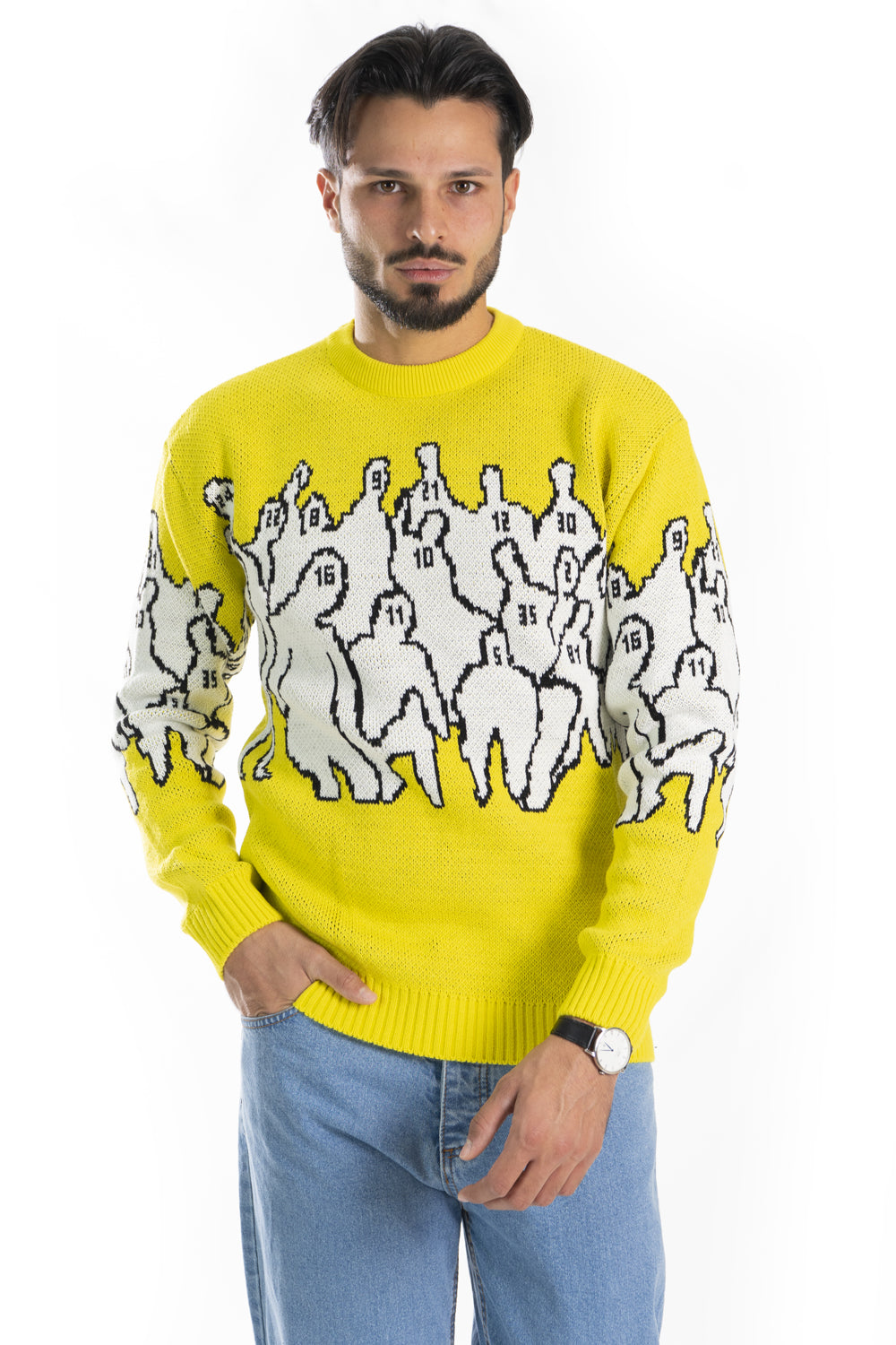 Maglione Uomo Pullover Girocollo Con Fantasia Art. Mg100