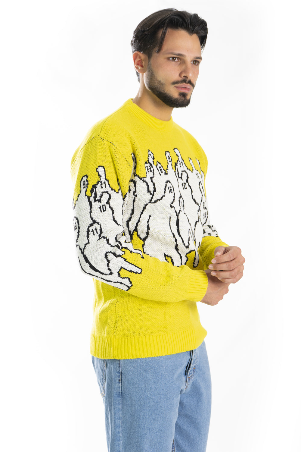 Maglione Uomo Pullover Girocollo Con Fantasia Art. Mg100