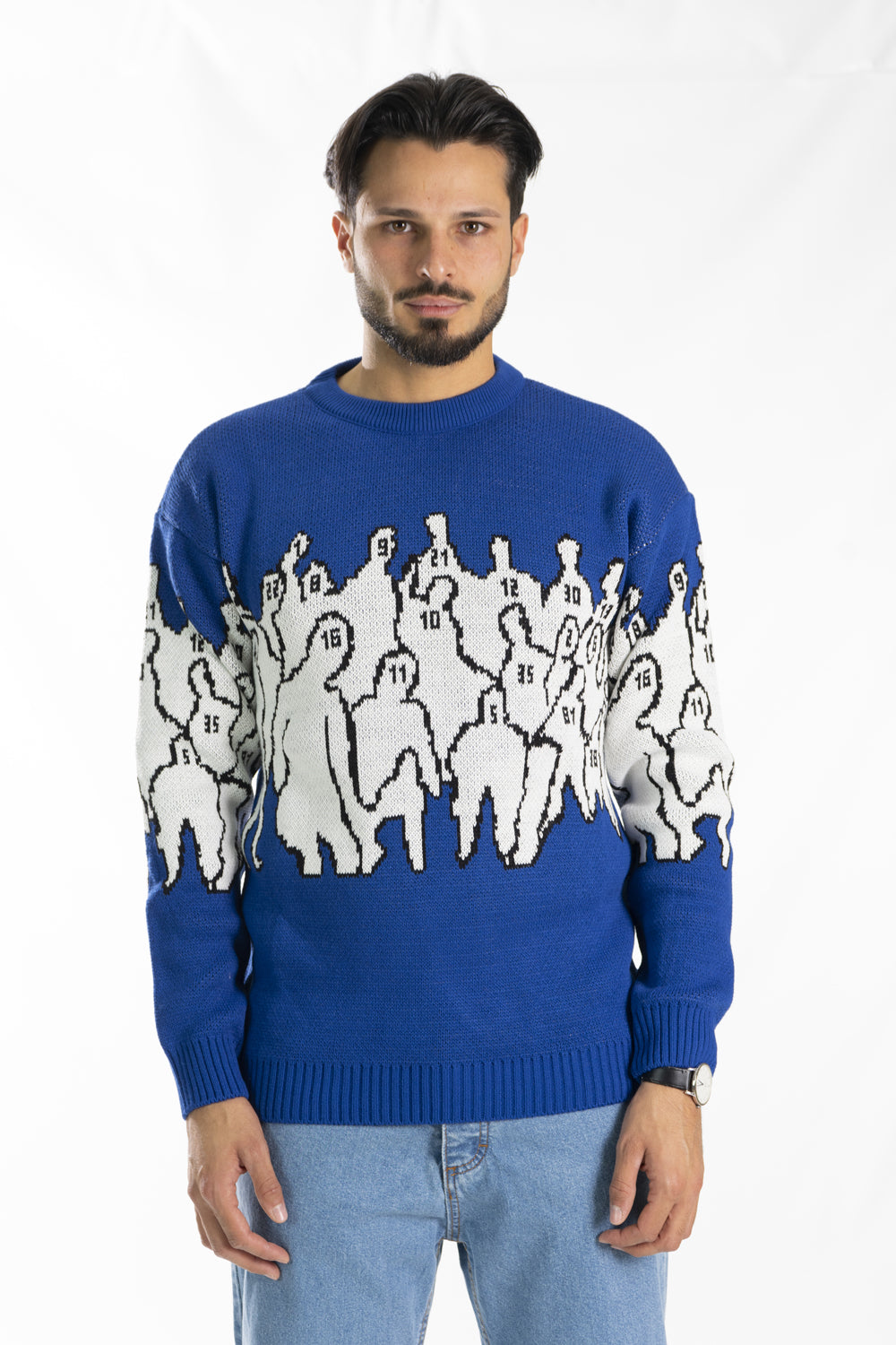 Maglione Uomo Pullover Girocollo Con Fantasia Art. Mg100