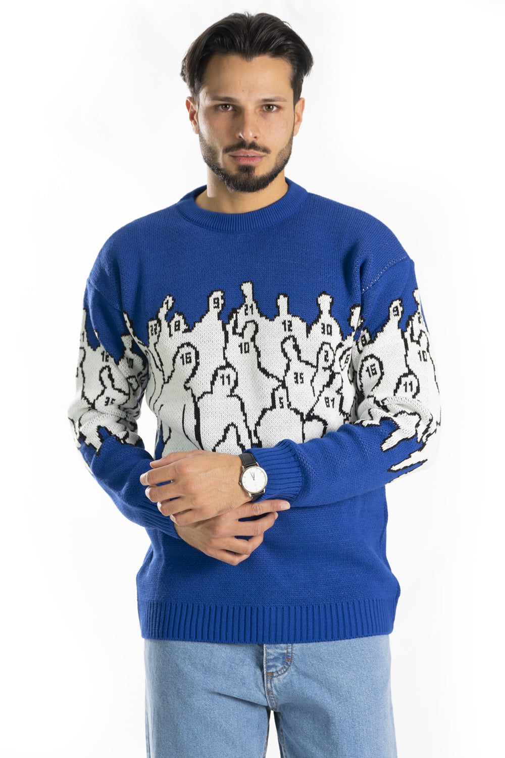 Maglione Uomo Pullover Girocollo Con Fantasia Art. Mg100