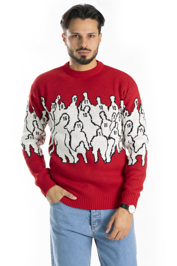 Maglione Uomo Pullover Girocollo Con Fantasia Art. Mg100