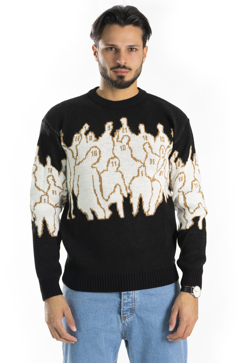 Maglione Uomo Pullover Girocollo Con Fantasia Art. Mg100