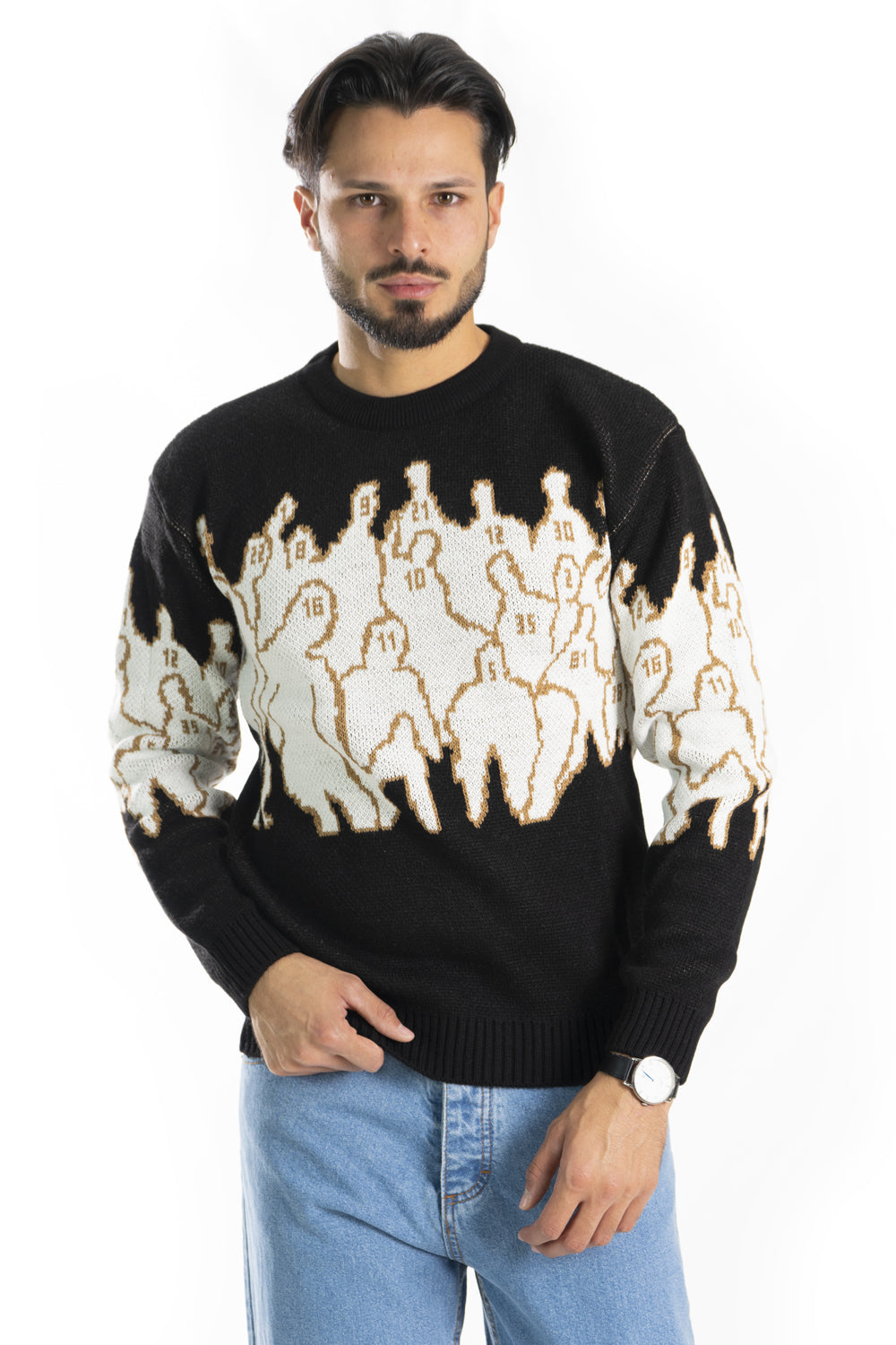 Maglione Uomo Pullover Girocollo Con Fantasia Art. Mg100