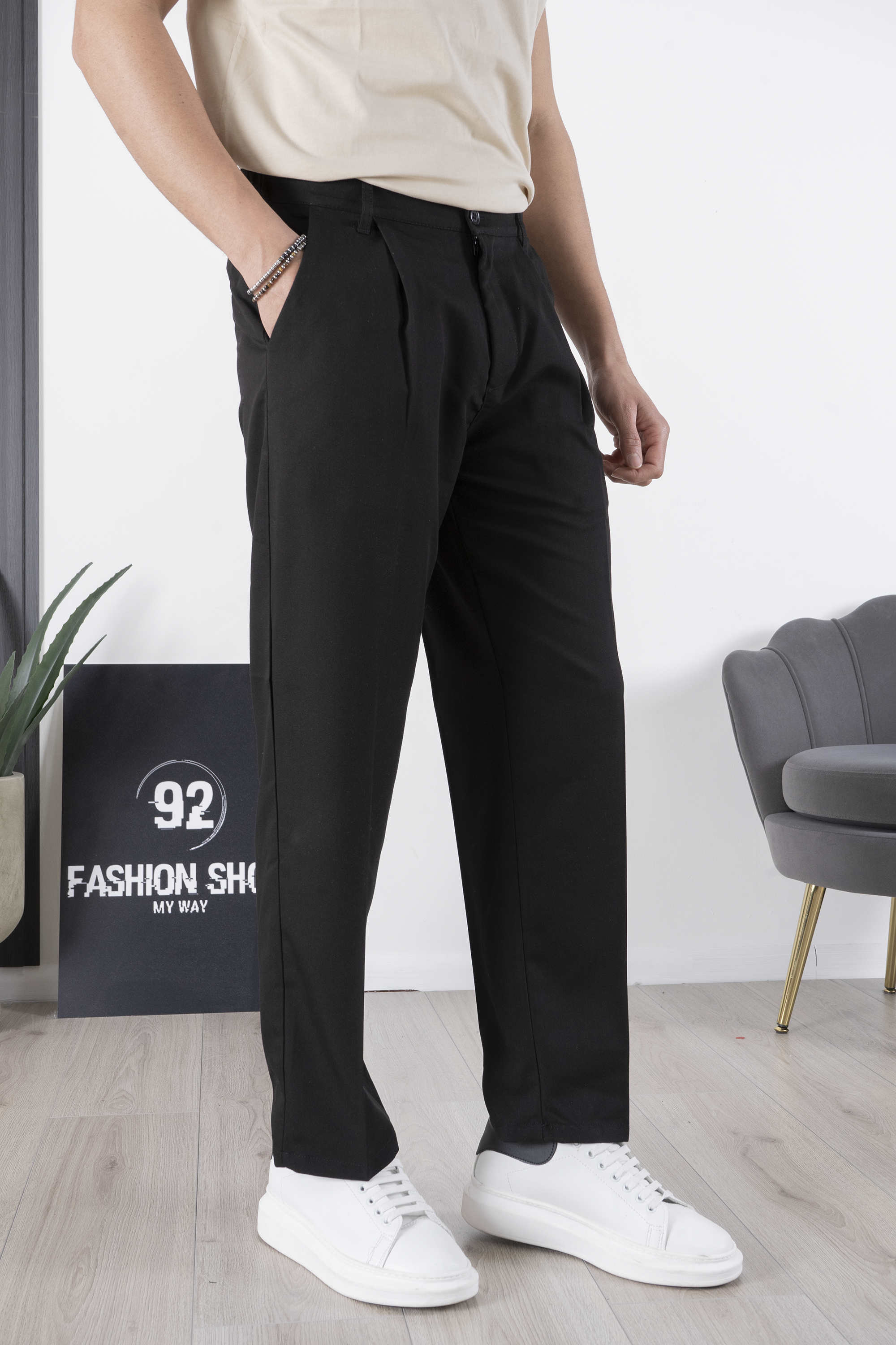 Pantalon pour homme avec bouton élastique coupe ample Art. Pt173