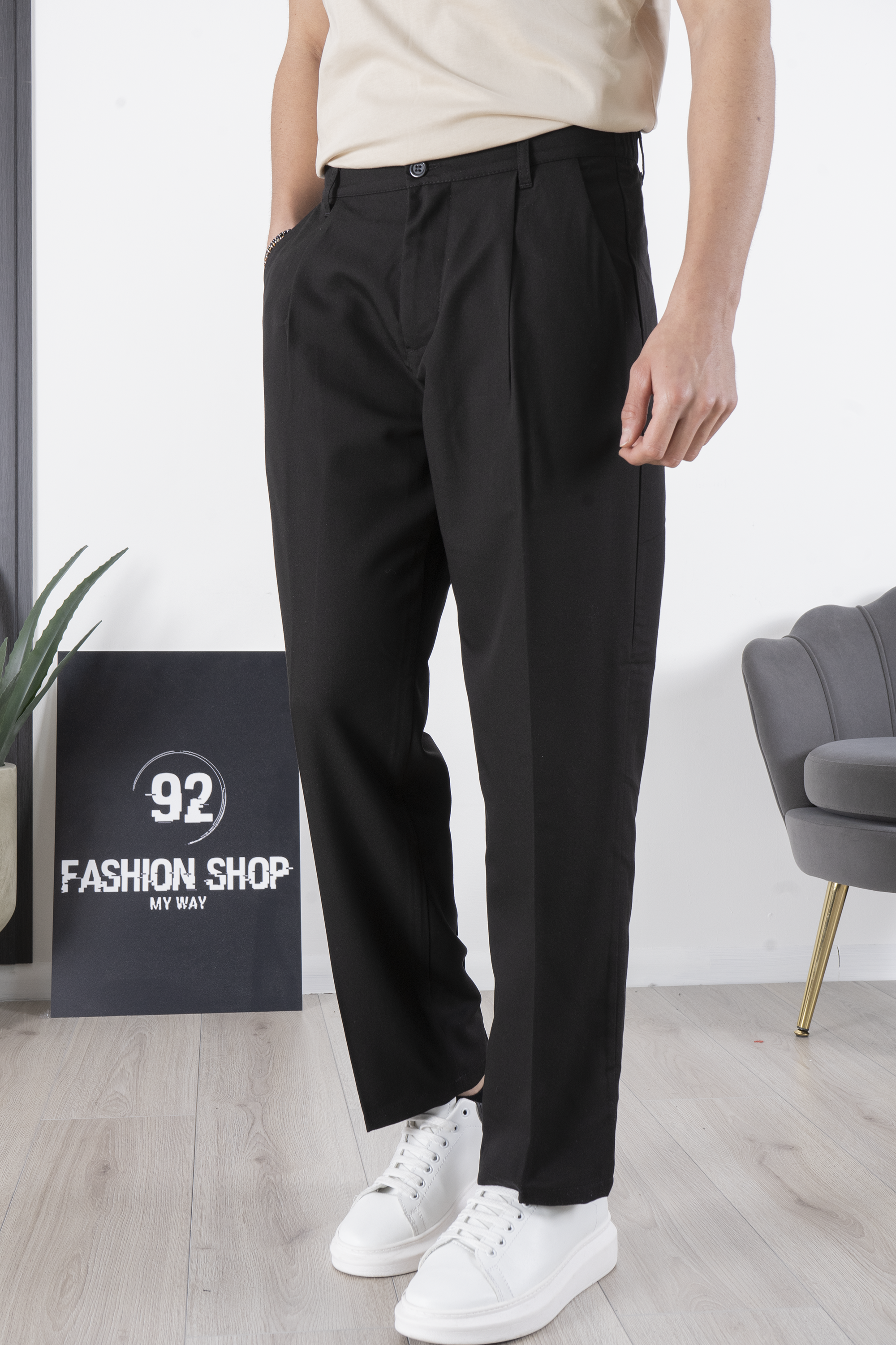 Pantalon pour homme avec bouton élastique coupe ample Art. Pt173