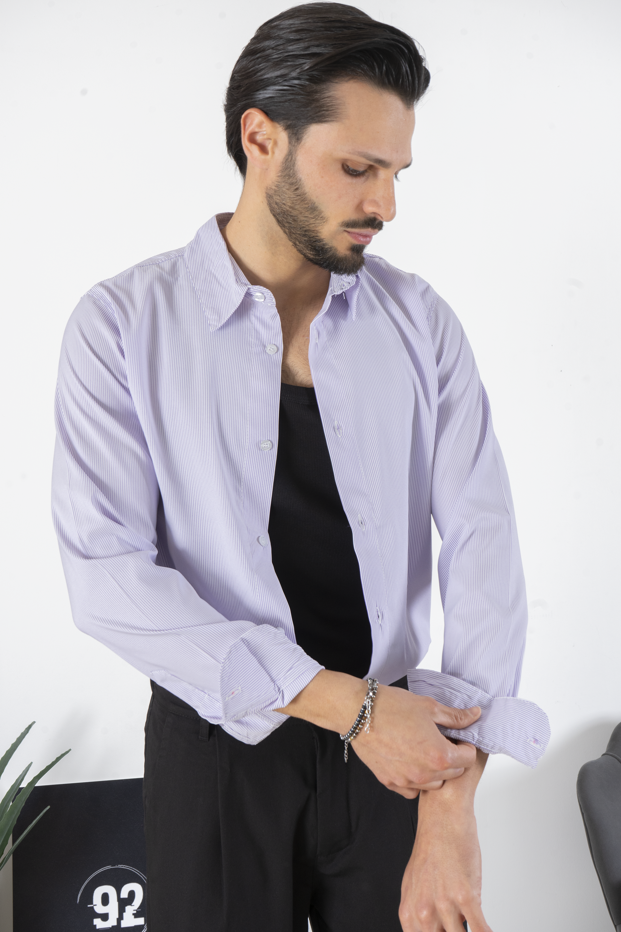 Camicia Uomo Con Fantasia A righe Sottili Art. CM214