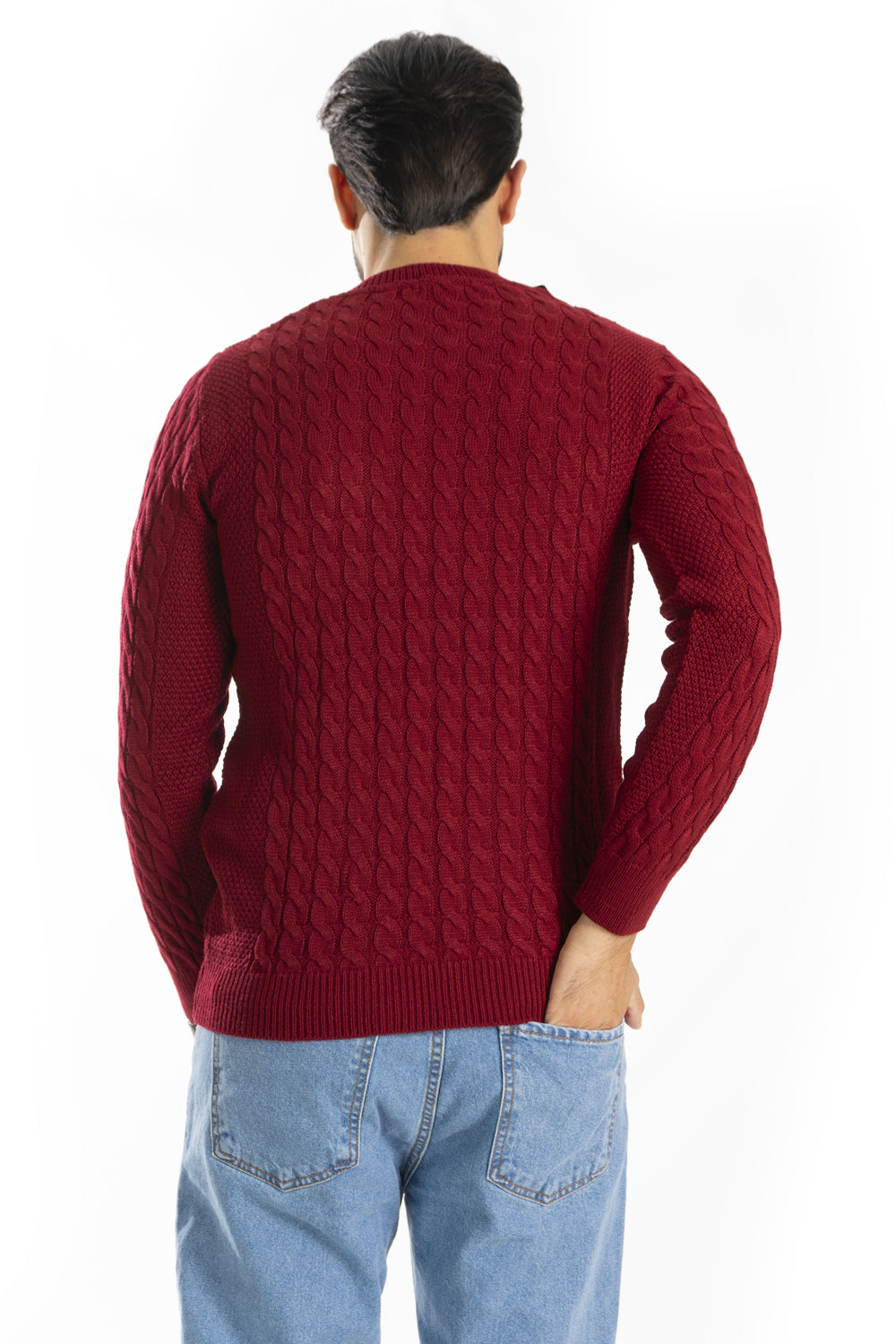 Maglione Uomo Pullover Fantasia Trecce Con Taschino Art. Mg101