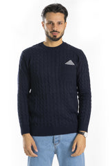 Maglione Uomo Pullover Fantasia Trecce Con Taschino Art. Mg101