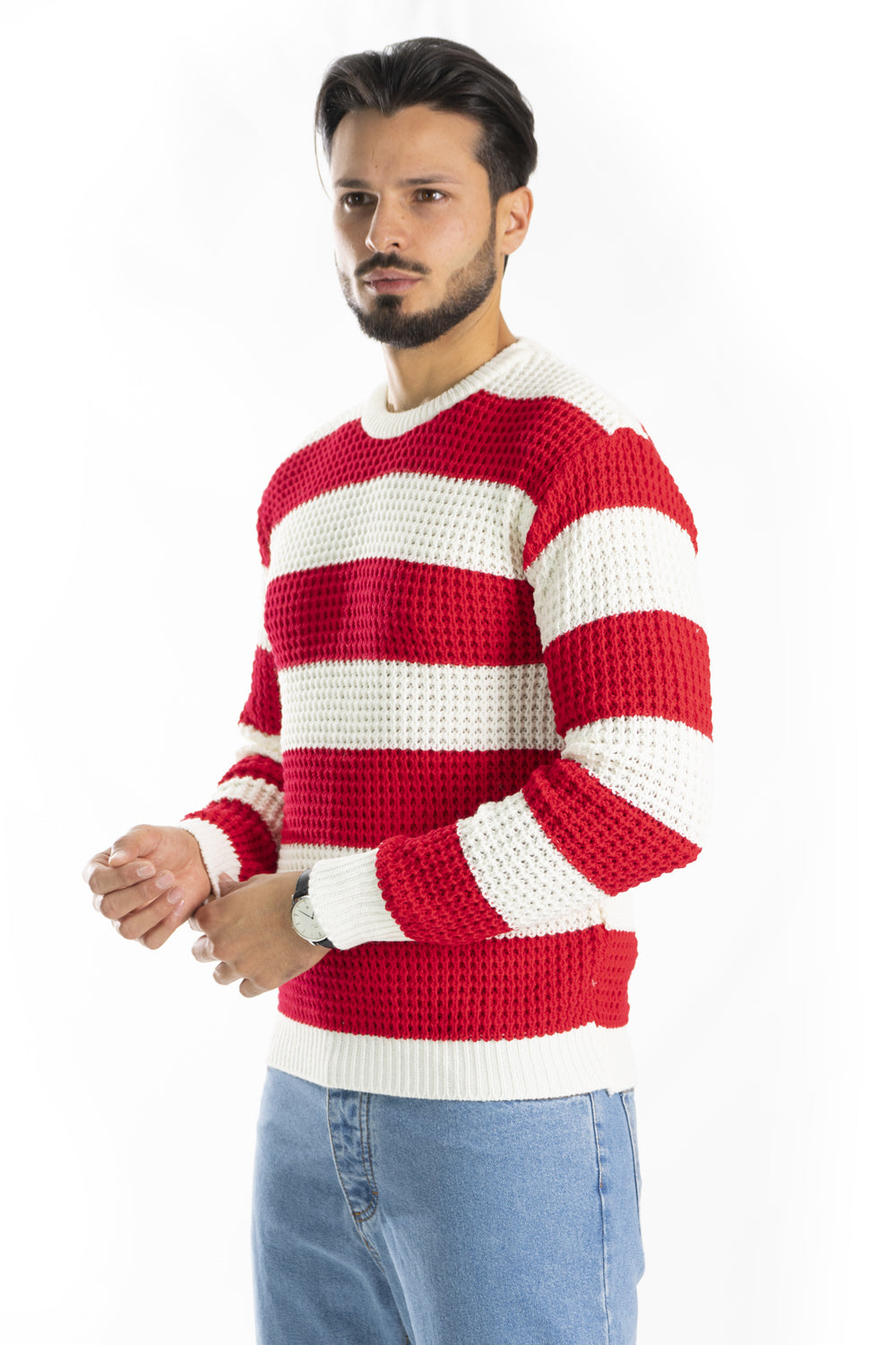 Maglione Uomo Con Fasce Girocollo Art. Mg98