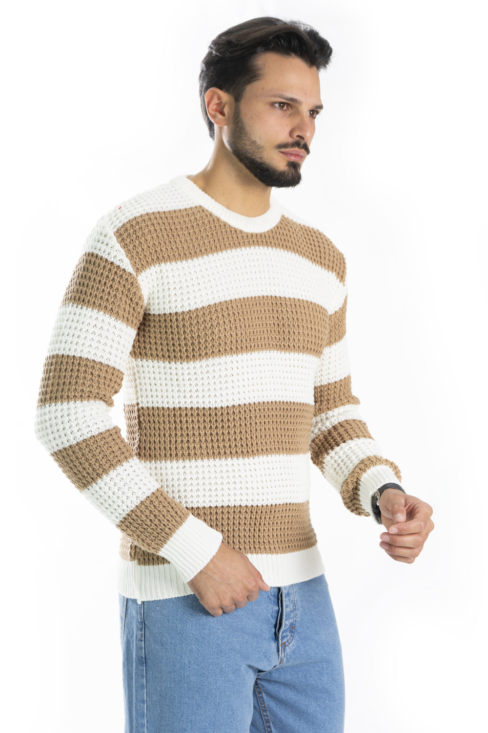 Maglione Uomo Con Fasce Girocollo Art. Mg98