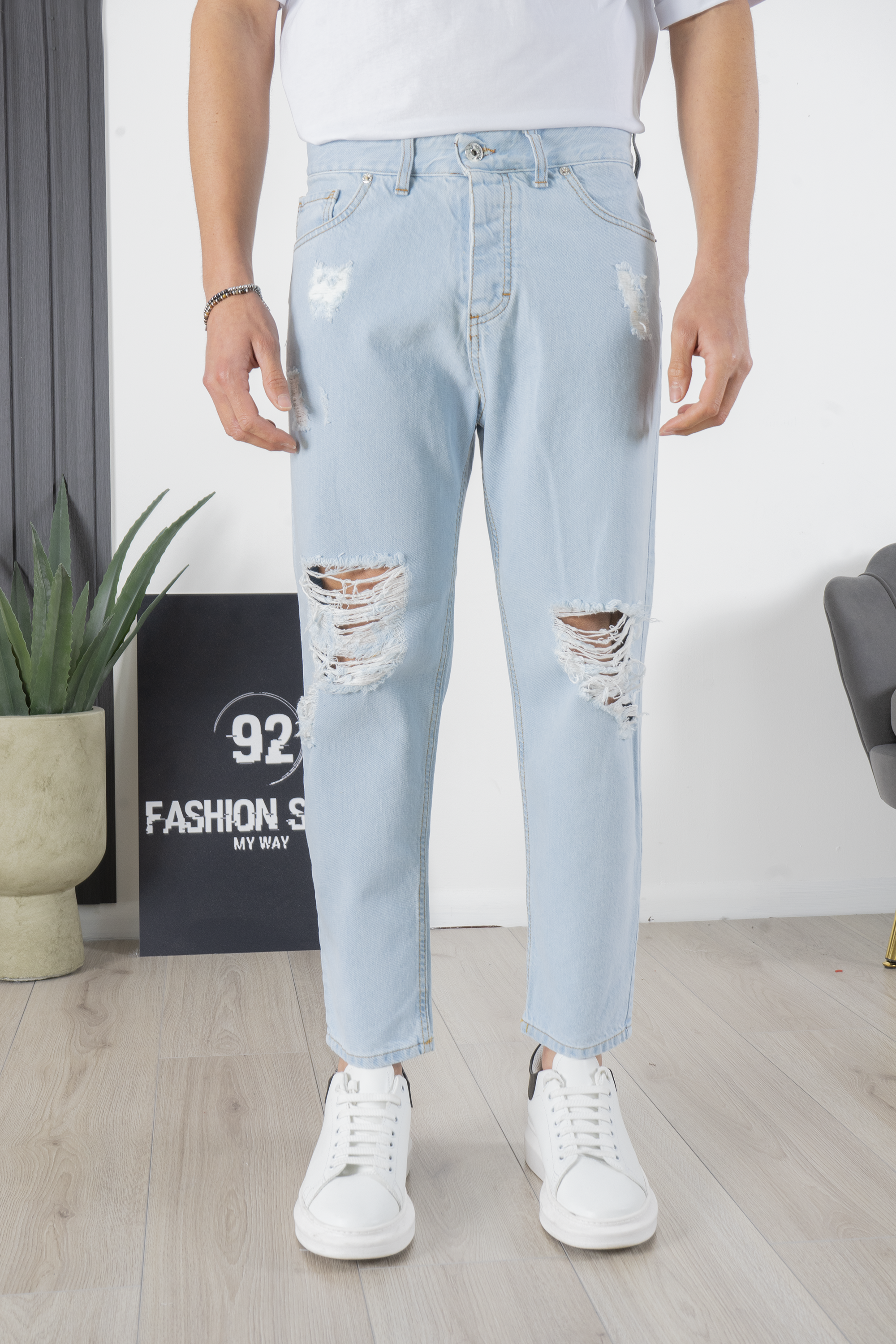 Men's Jeans Destroy With Rips and Abrasions 92 Fashion Shop Art. JS248