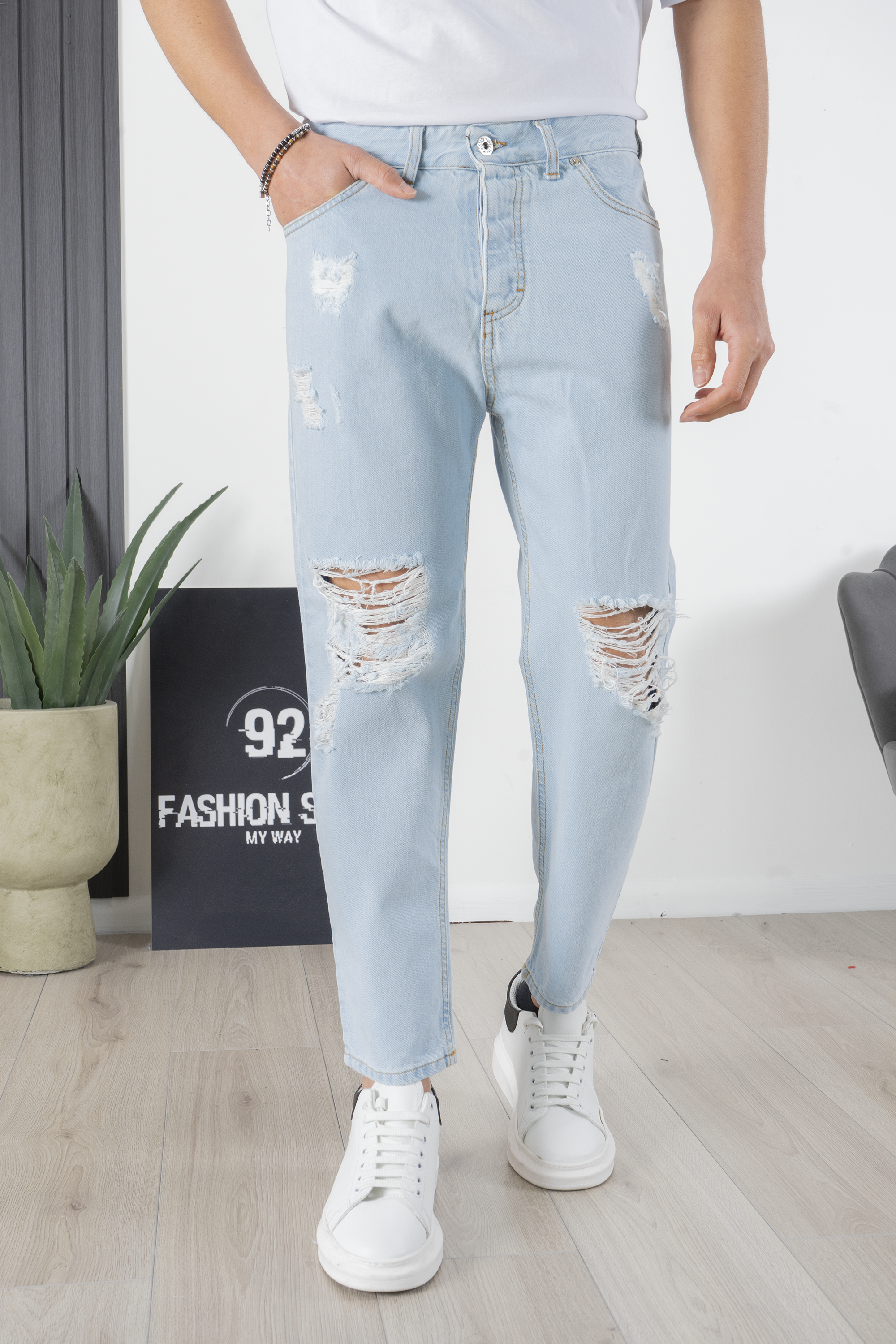 Men's Jeans Destroy With Rips and Abrasions 92 Fashion Shop Art. JS248