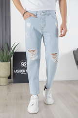 Jeans Uomo Destroy Con Strappi e Abrasioni 92 Fashion Shop Art. JS248