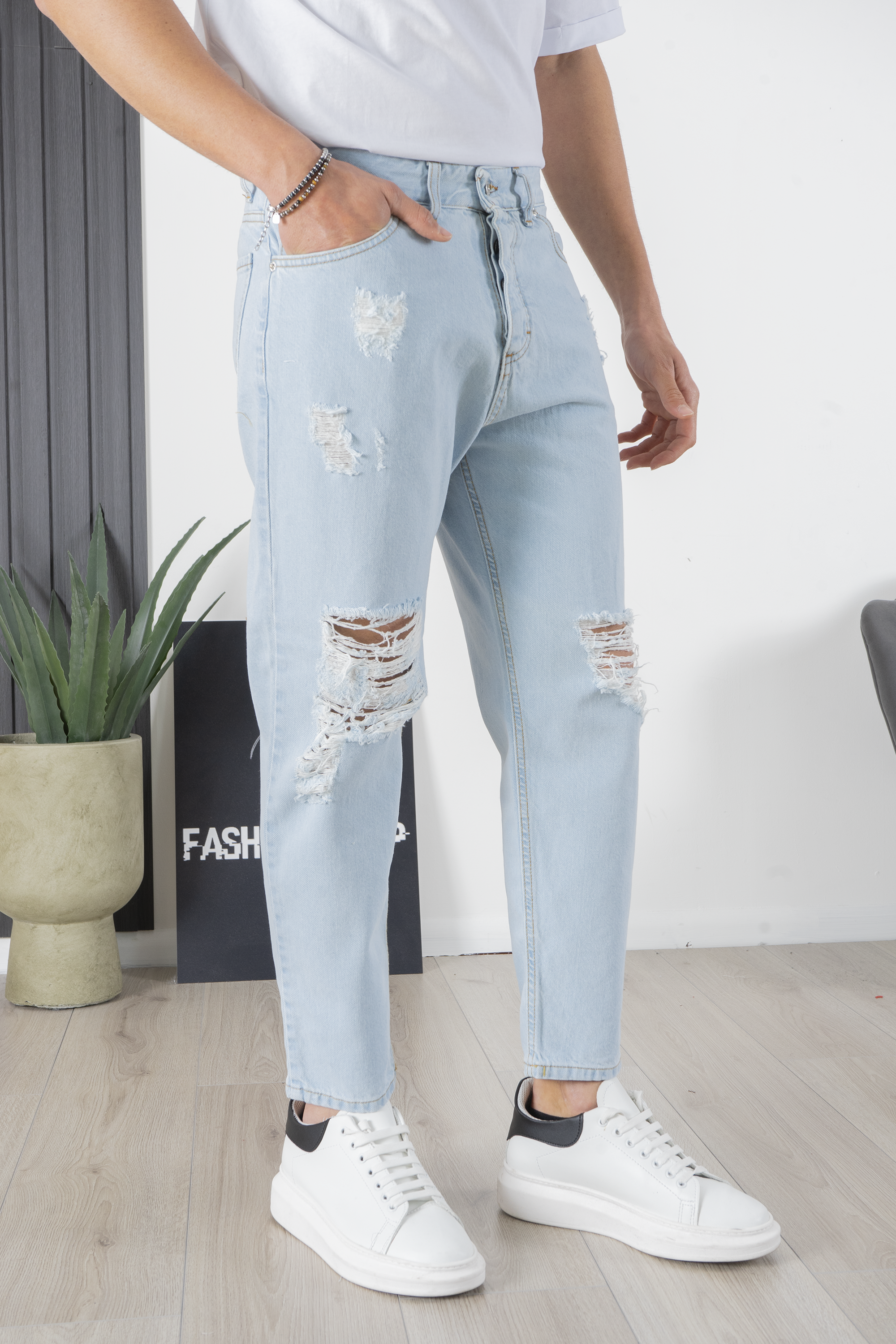 Men's Jeans Destroy With Rips and Abrasions 92 Fashion Shop Art. JS248