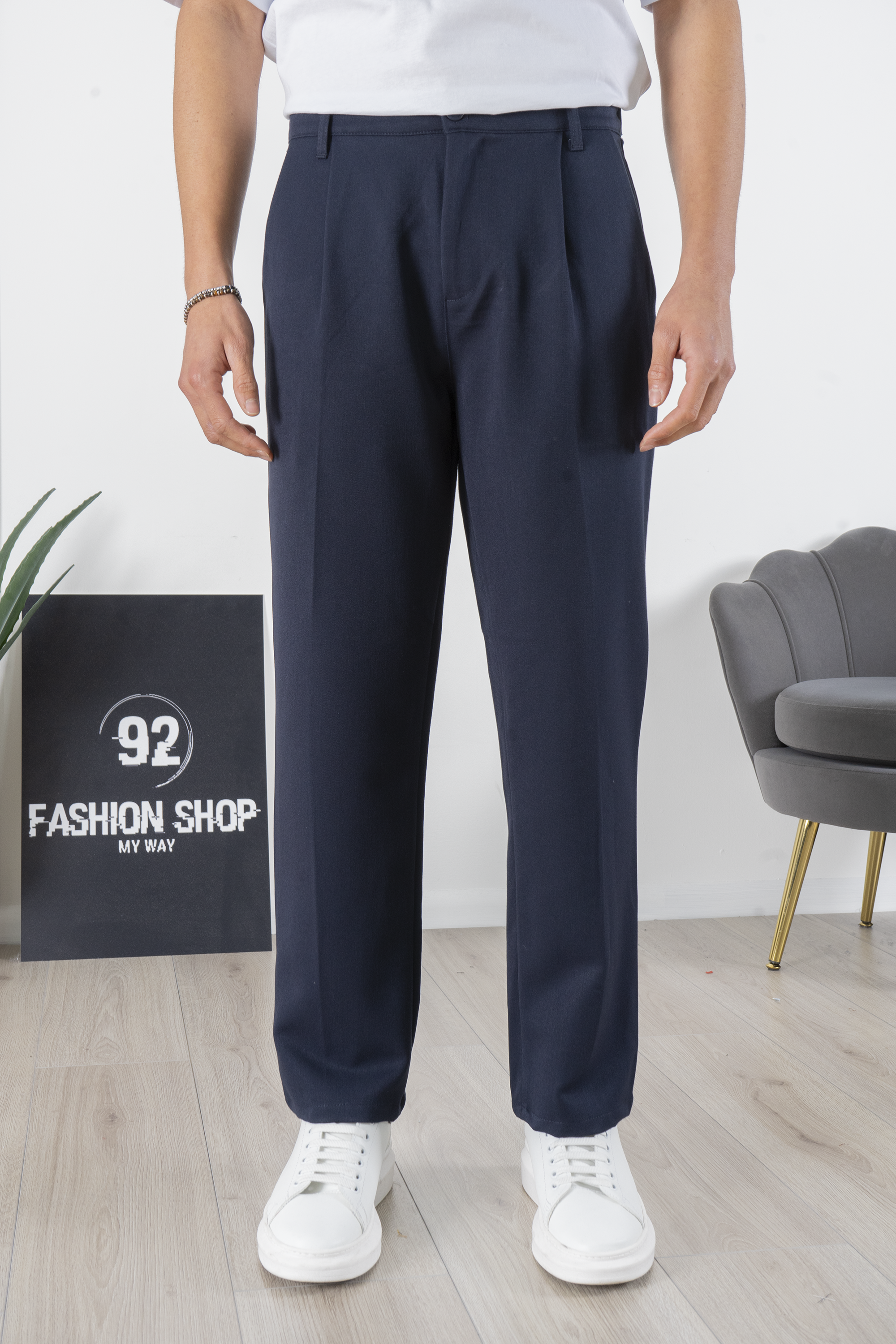 Men's Trousers With Elastic Button Loose Fit Art. Pt173