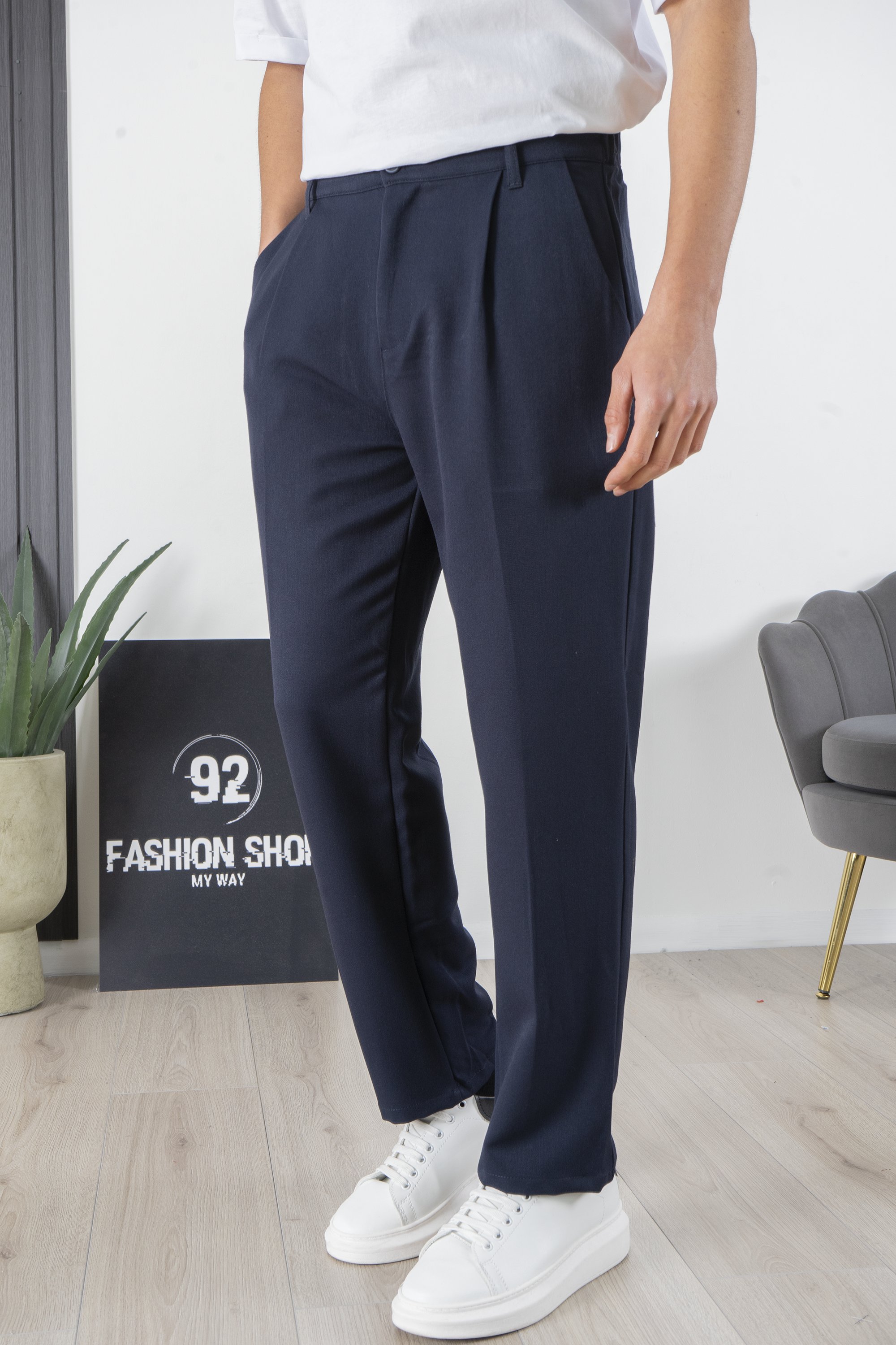 Men's Trousers With Elastic Button Loose Fit Art. Pt173