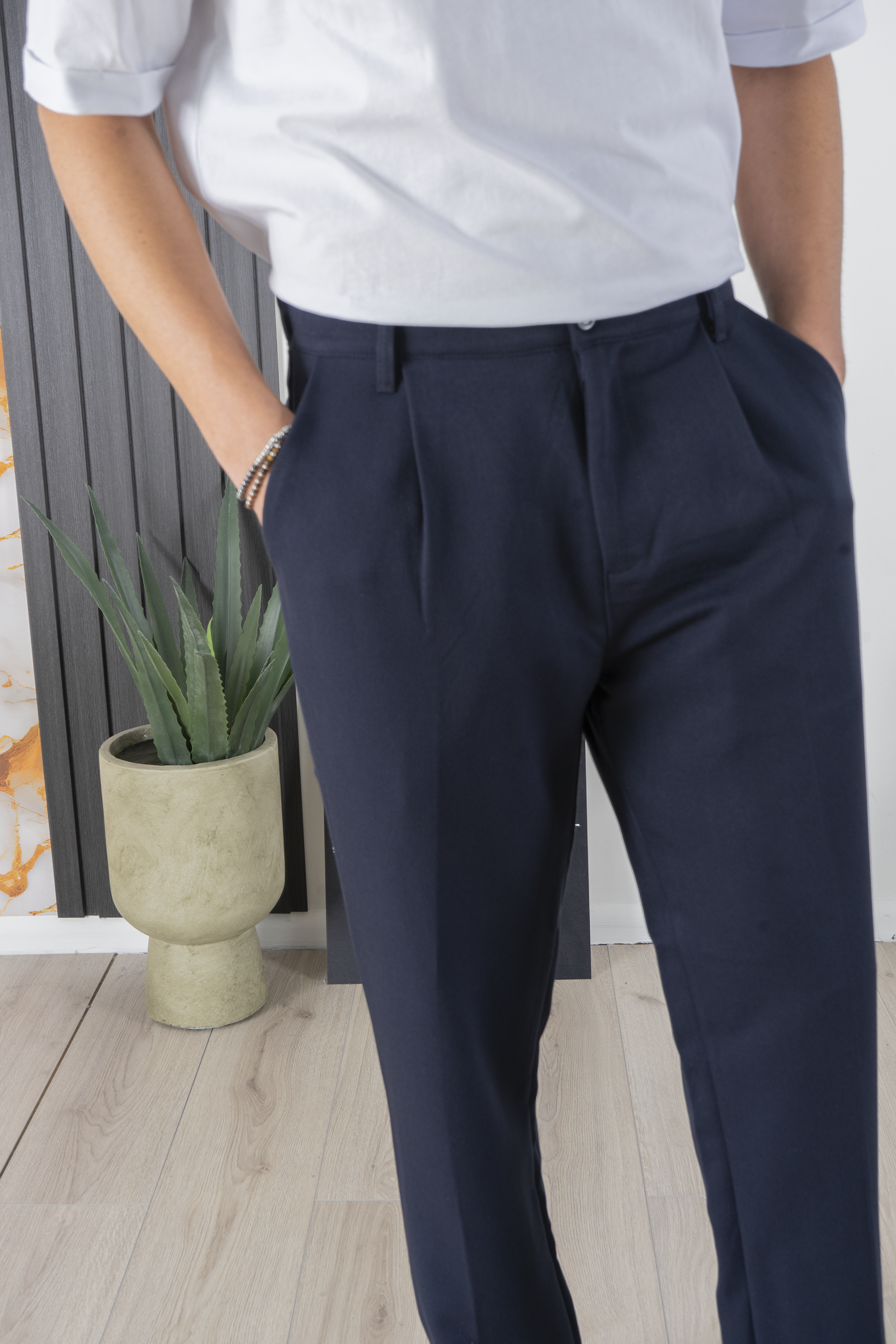 Men's Trousers With Elastic Button Loose Fit Art. Pt173