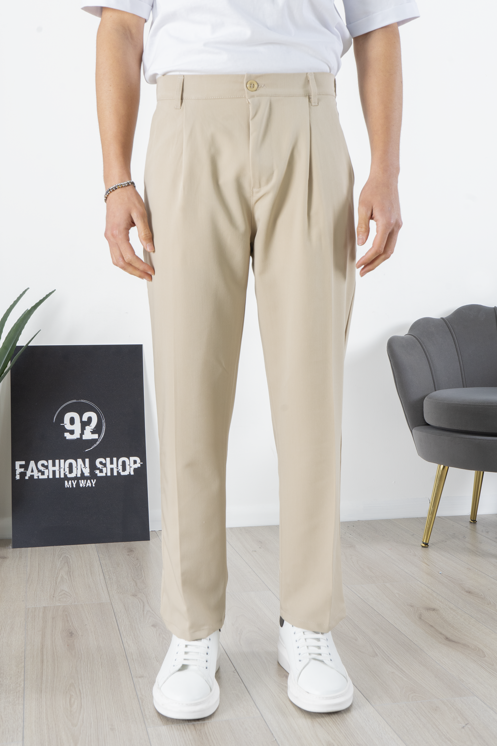 Pantalon pour homme avec bouton élastique coupe ample Art. Pt173