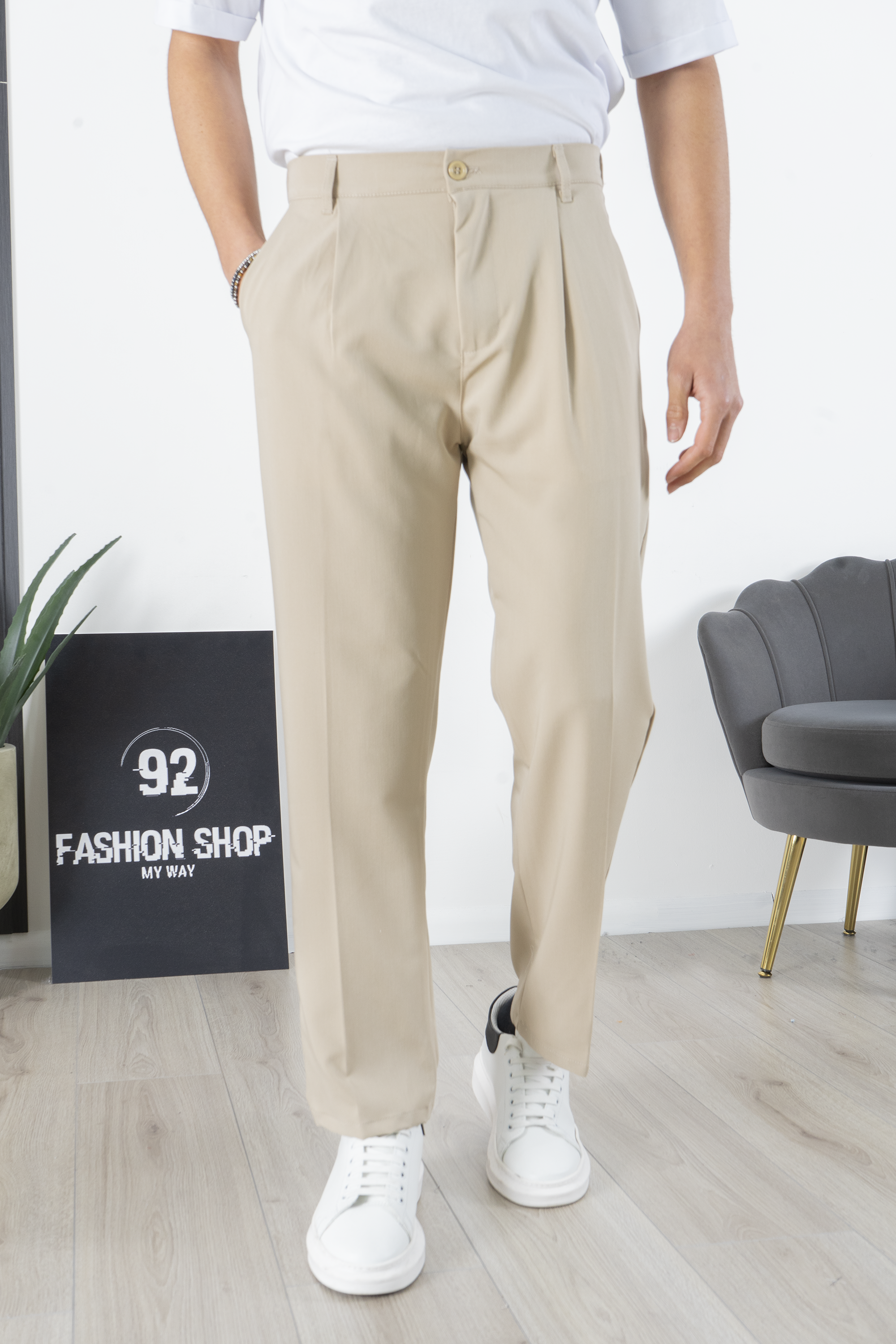 Pantalone Uomo Con bottone elastico Loose Fit Art. Pt173