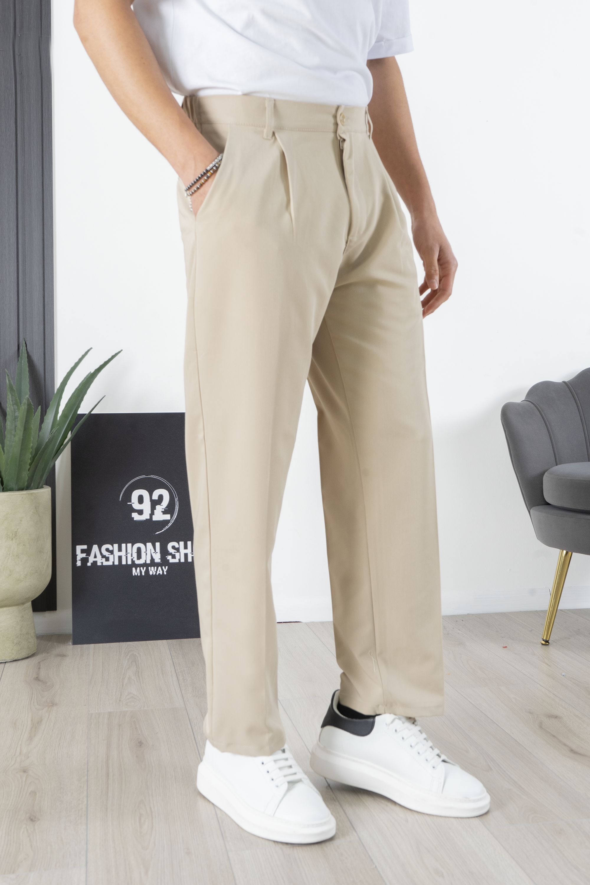 Pantalon pour homme avec bouton élastique coupe ample Art. Pt173