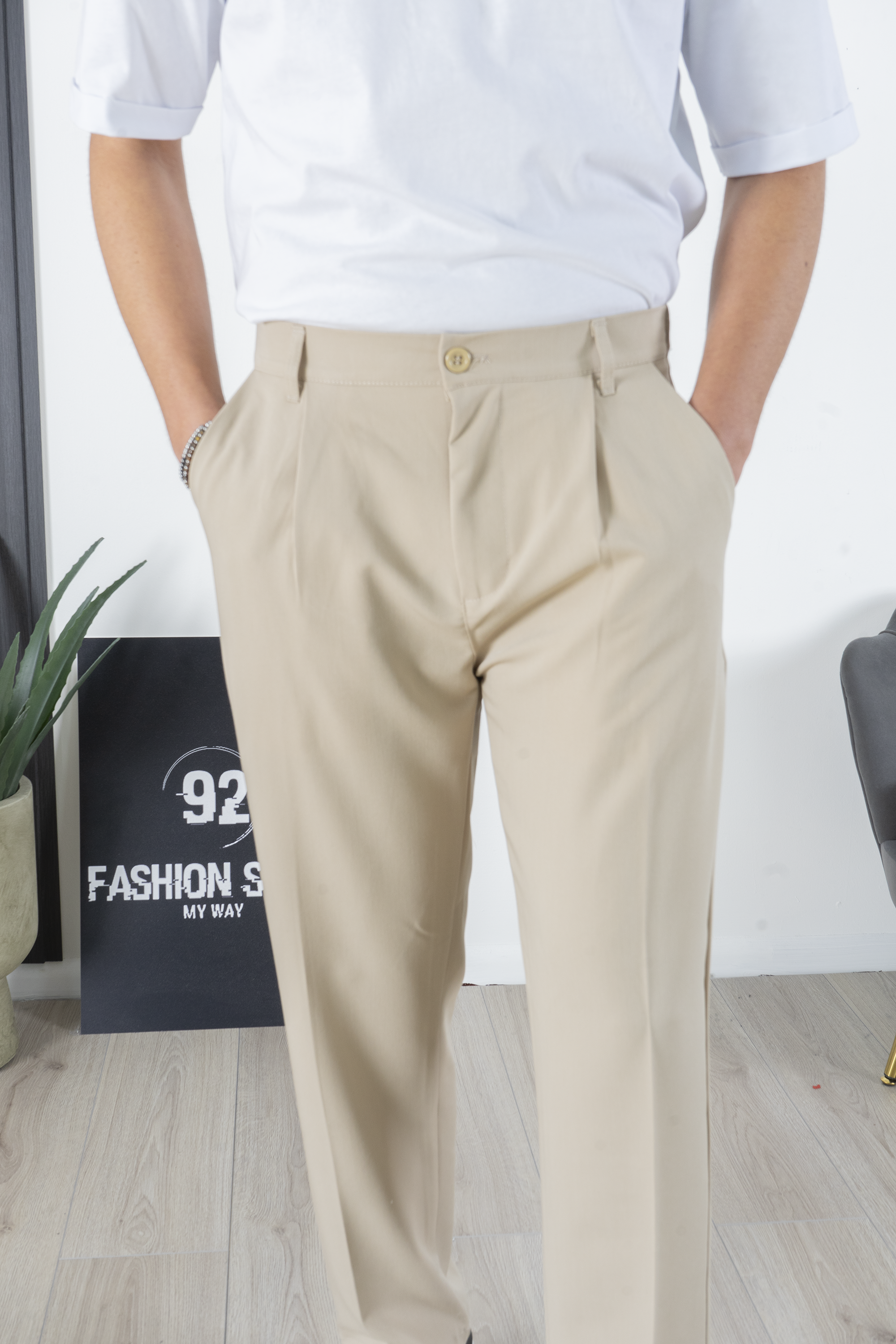 Pantalon pour homme avec bouton élastique coupe ample Art. Pt173
