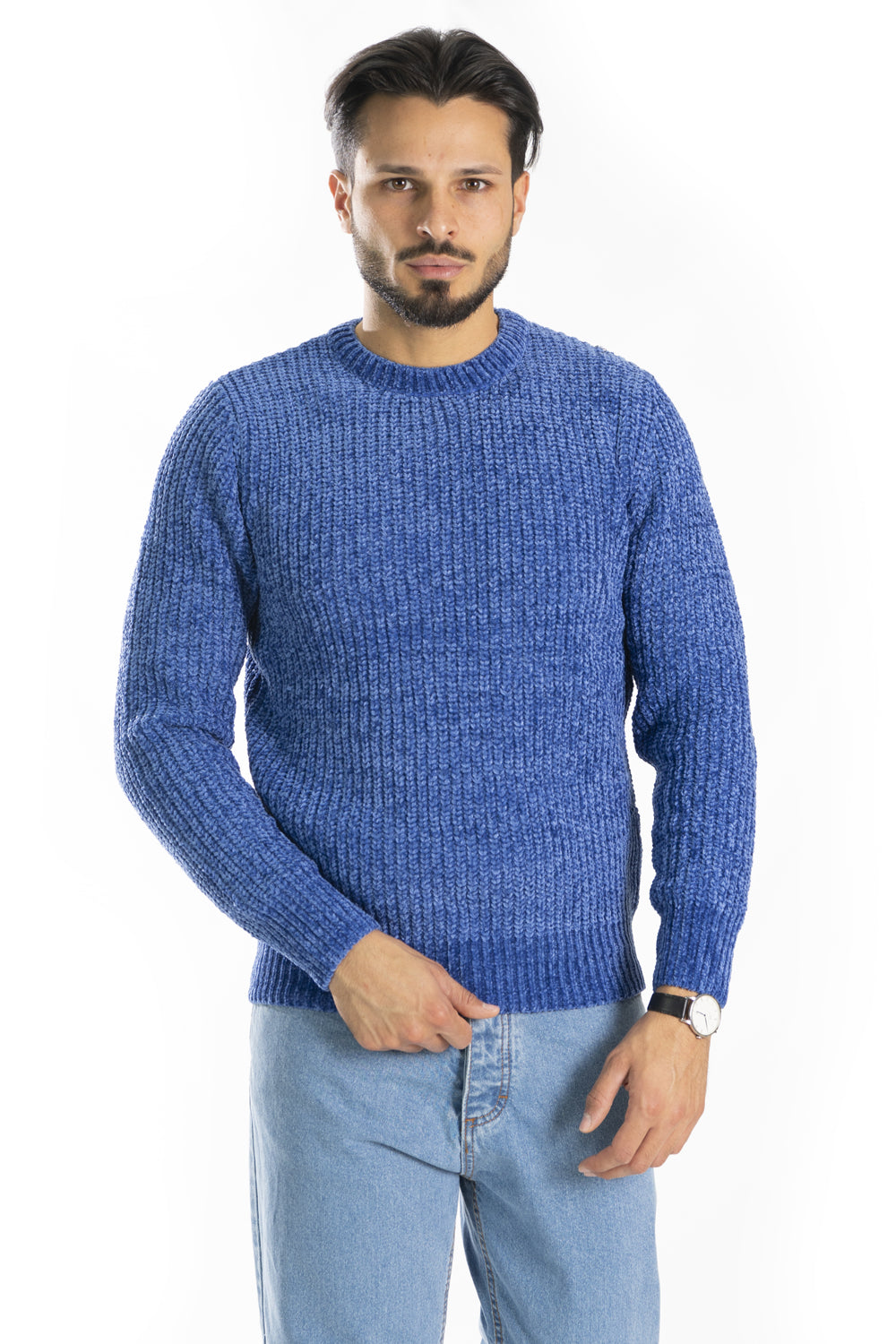 Maglione Uomo Ciniglia Maglione Uomo Adria Collo Alto Verde Carpe