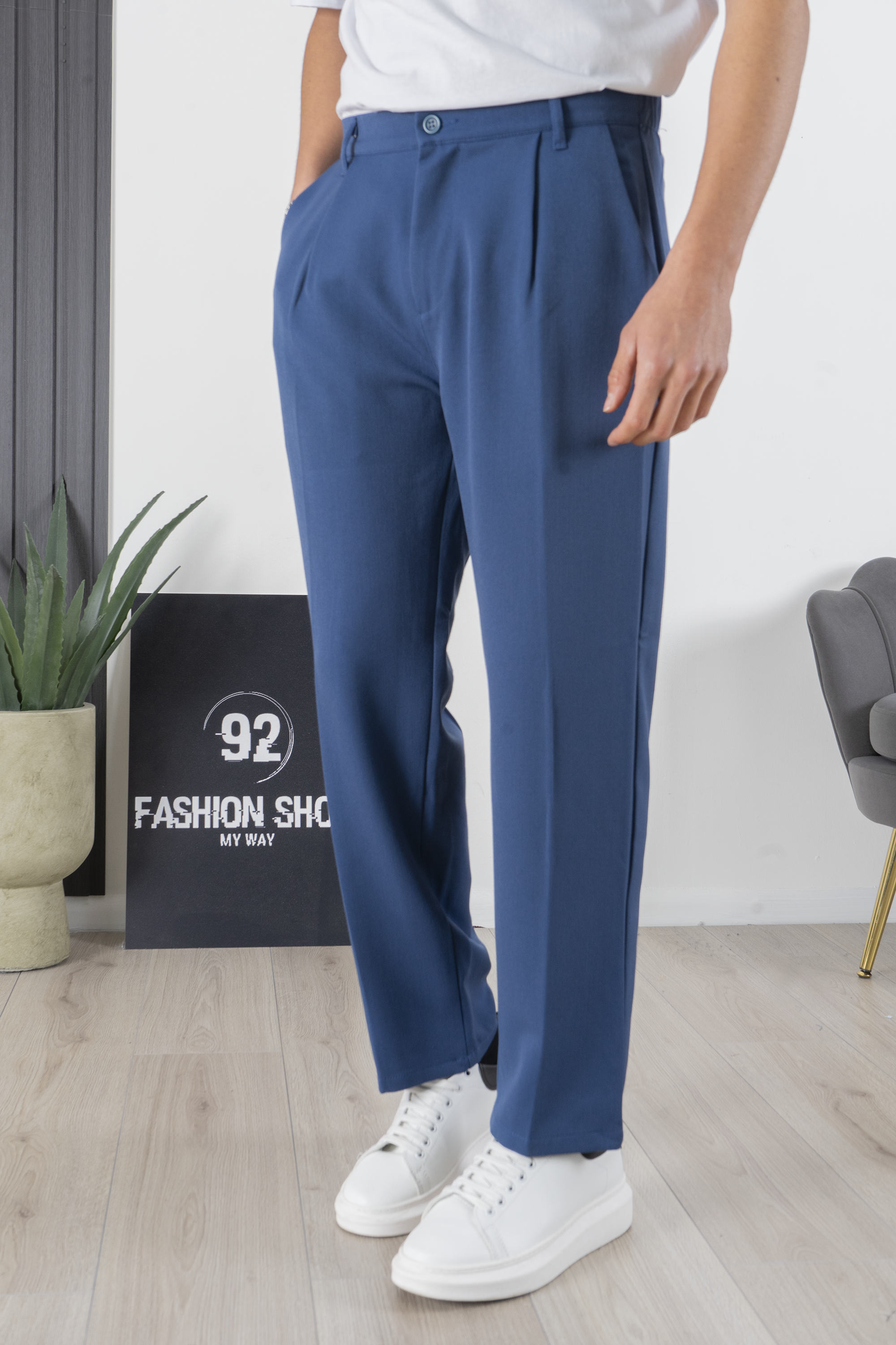 Pantalon pour homme avec bouton élastique coupe ample Art. Pt173