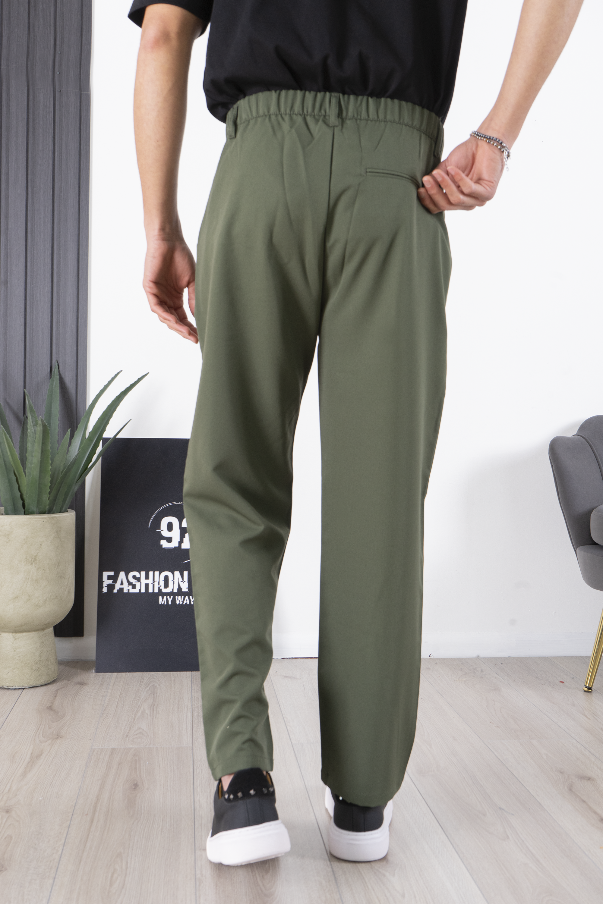 Pantalon pour homme avec bouton élastique coupe ample Art. Pt173