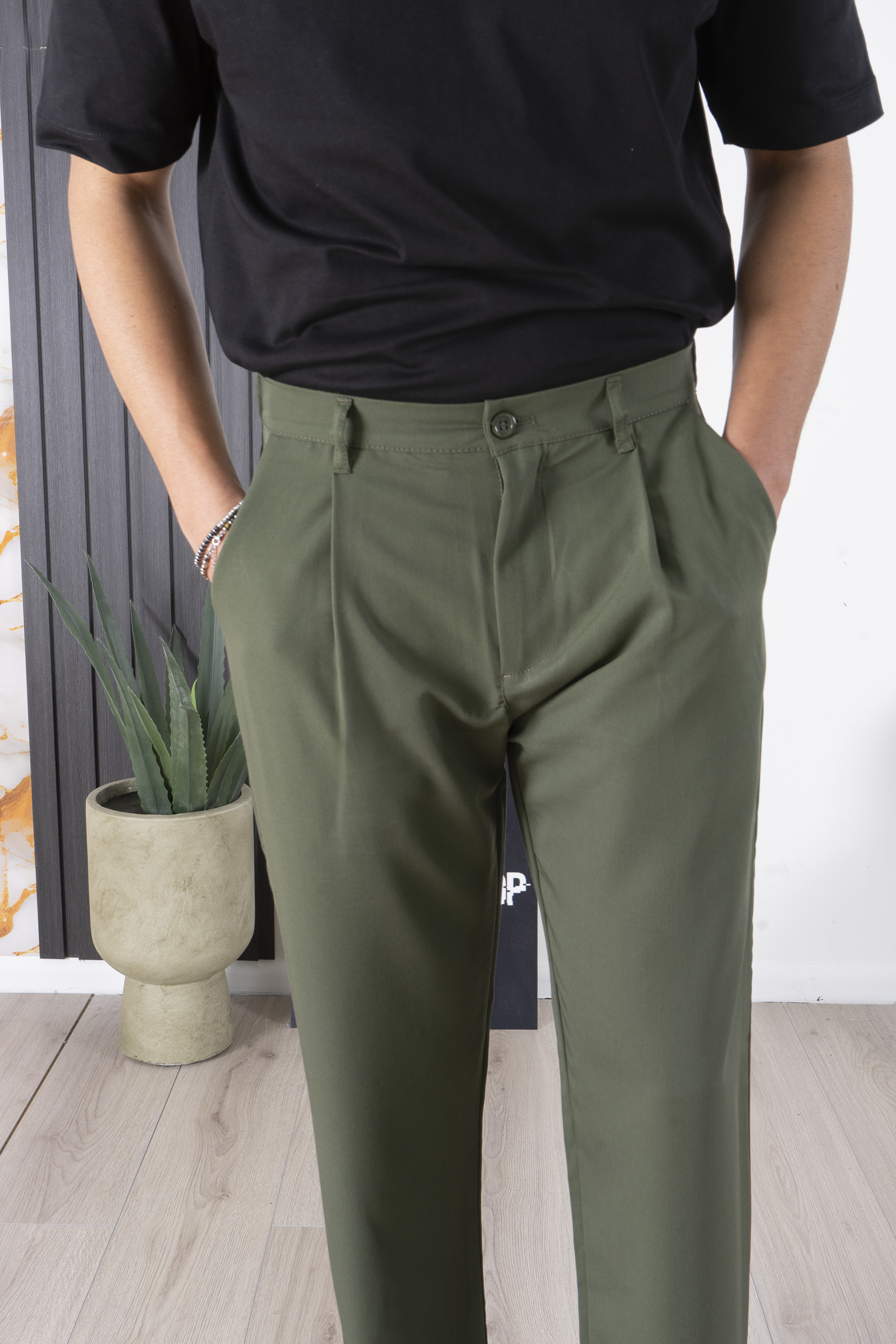 Pantalon pour homme avec bouton élastique coupe ample Art. Pt173