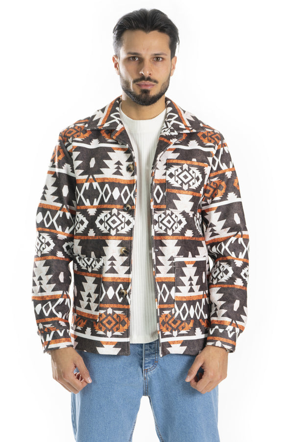 Veste ethnique pour homme en tissu avec motif artistique. Gb122