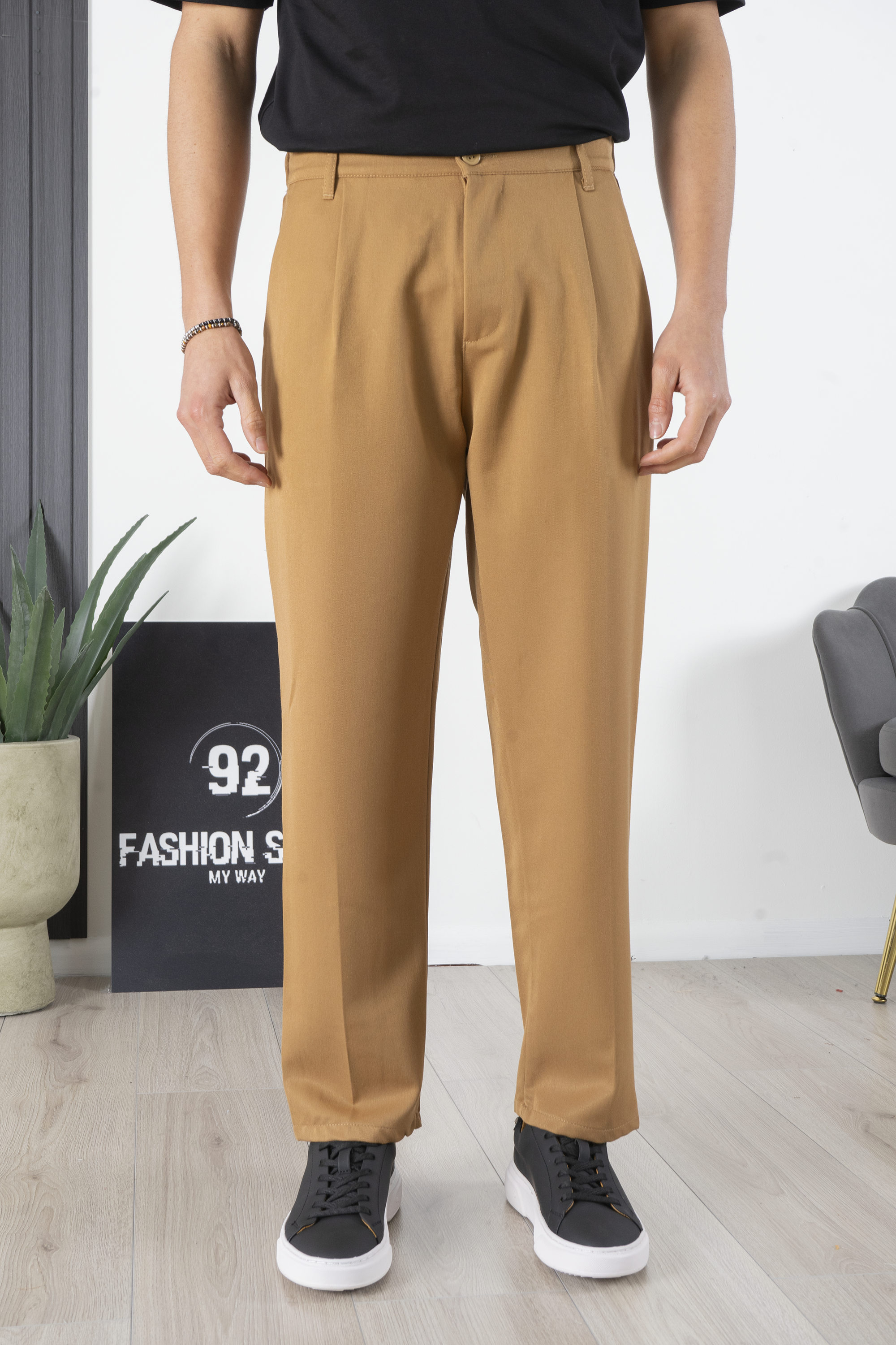 Men's Trousers With Elastic Button Loose Fit Art. Pt173