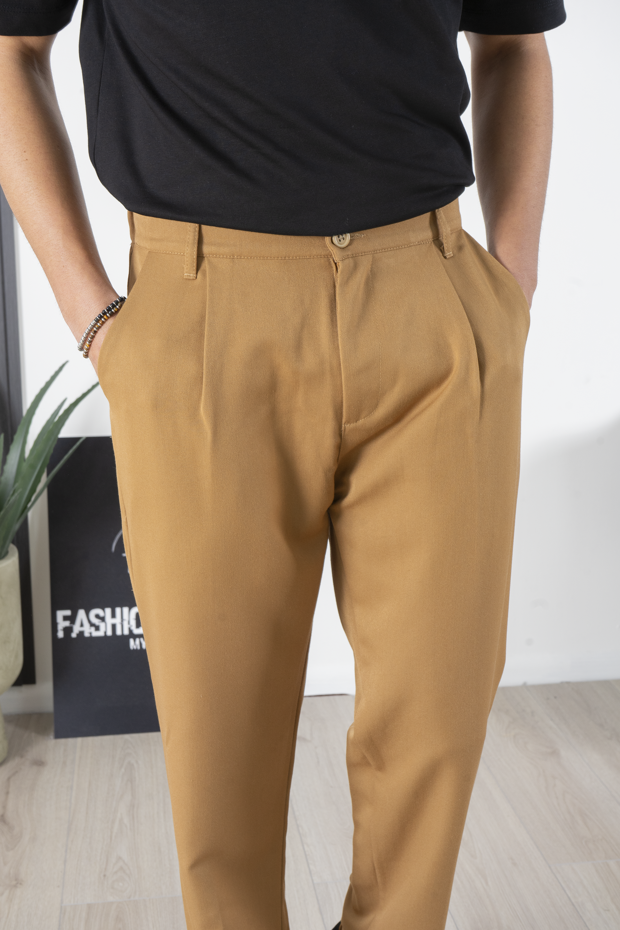 Men's Trousers With Elastic Button Loose Fit Art. Pt173