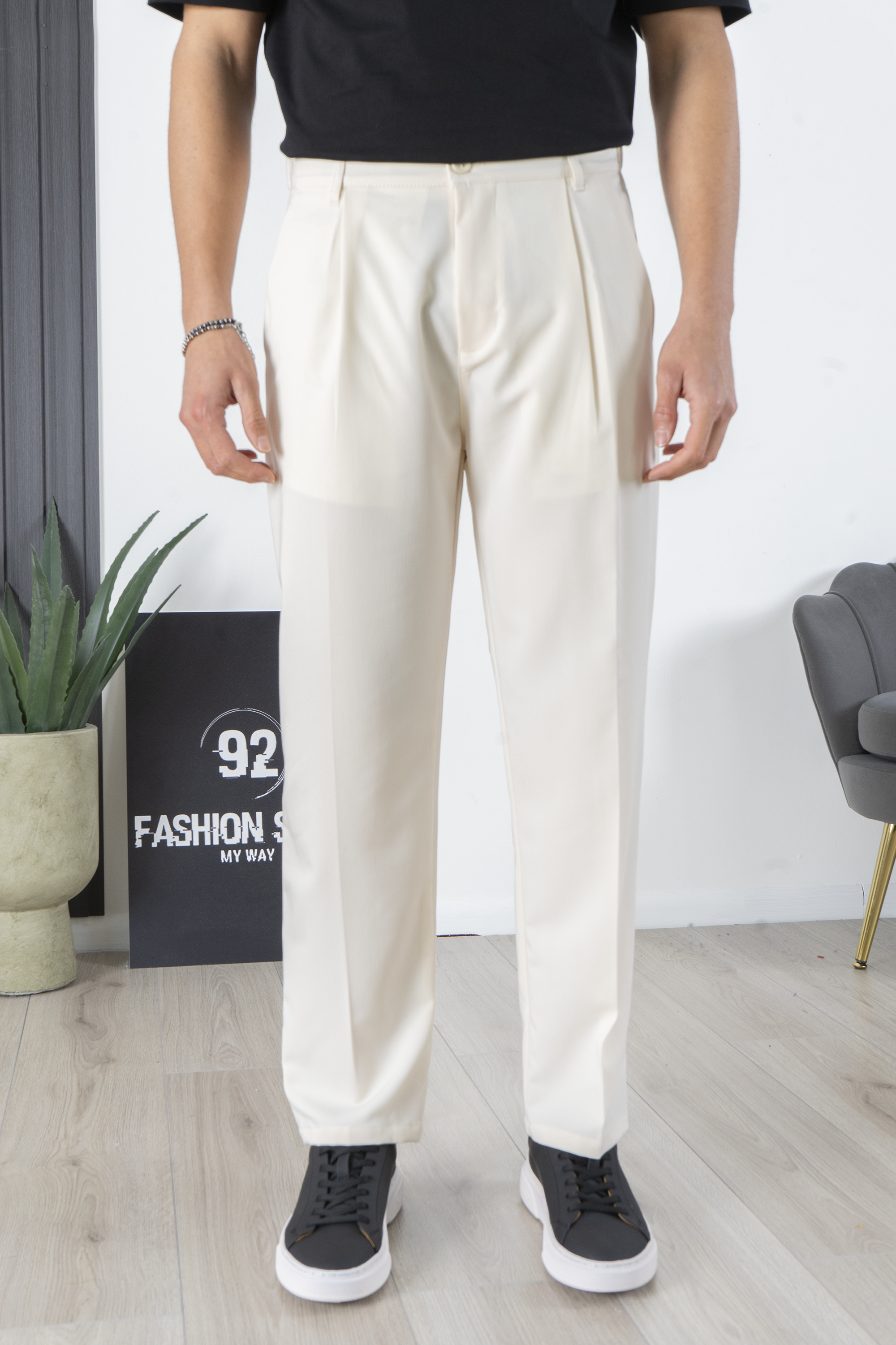 Pantalon pour homme avec bouton élastique coupe ample Art. Pt173