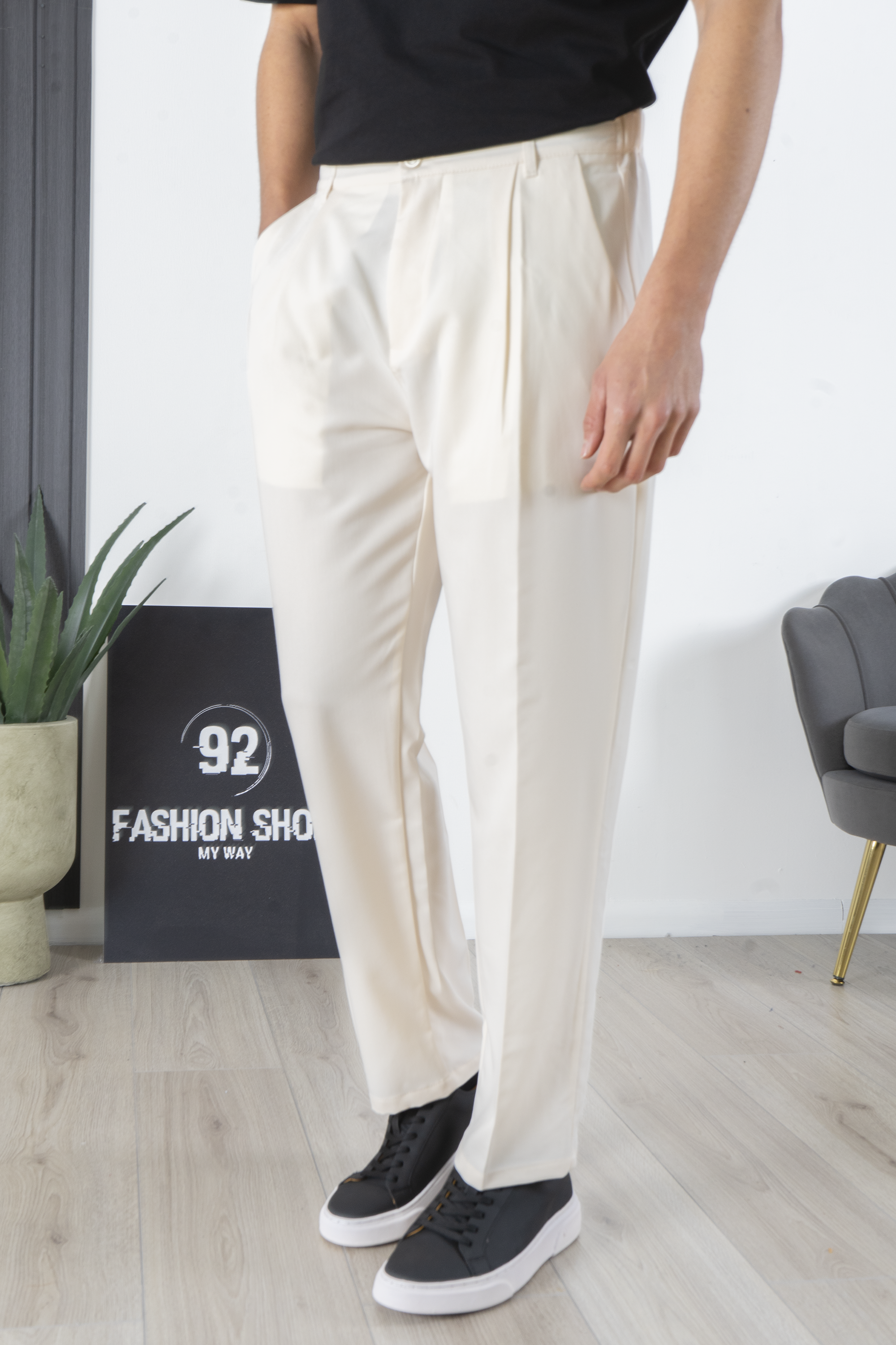 Pantalon pour homme avec bouton élastique coupe ample Art. Pt173