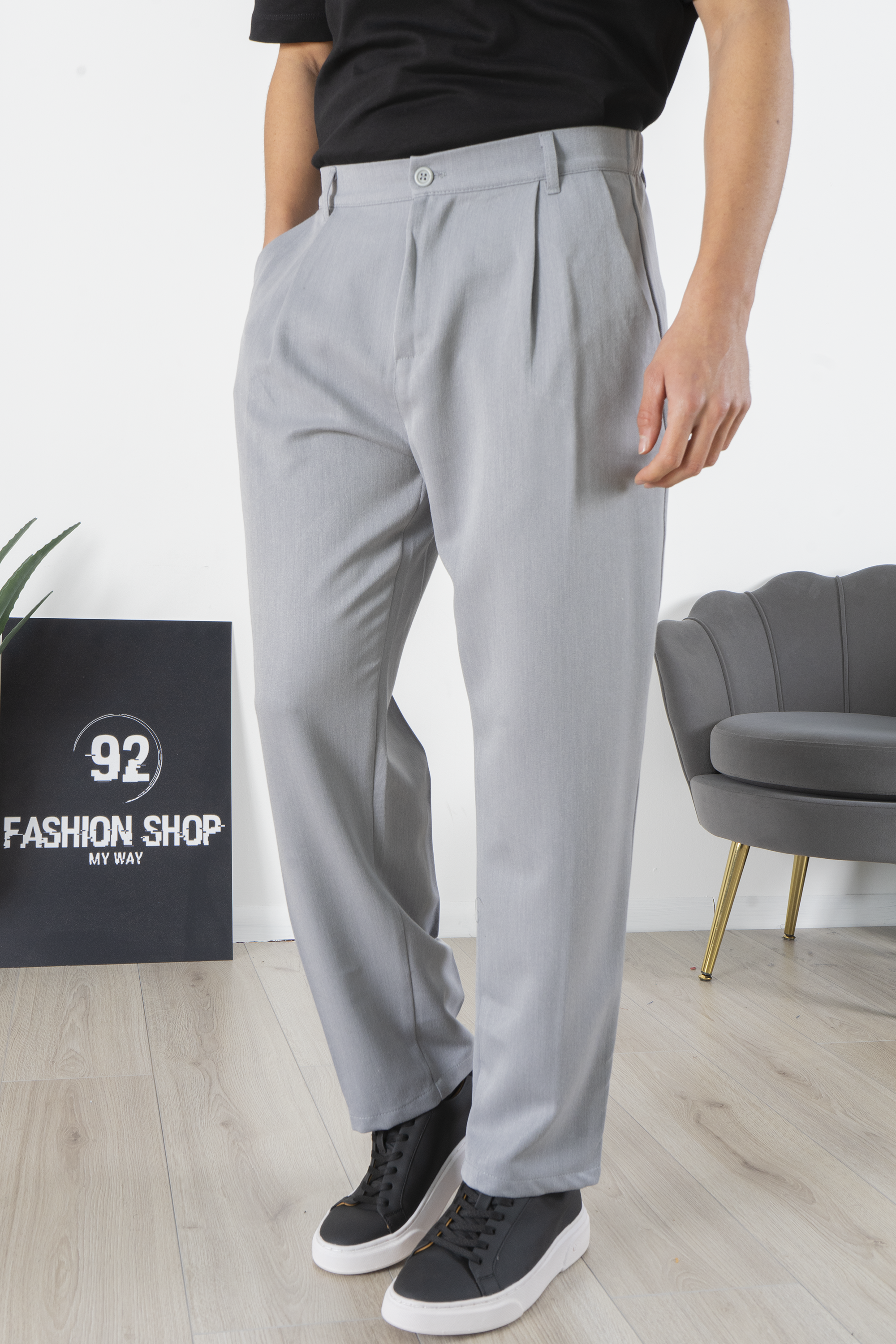 Pantalon pour homme avec bouton élastique coupe ample Art. Pt173