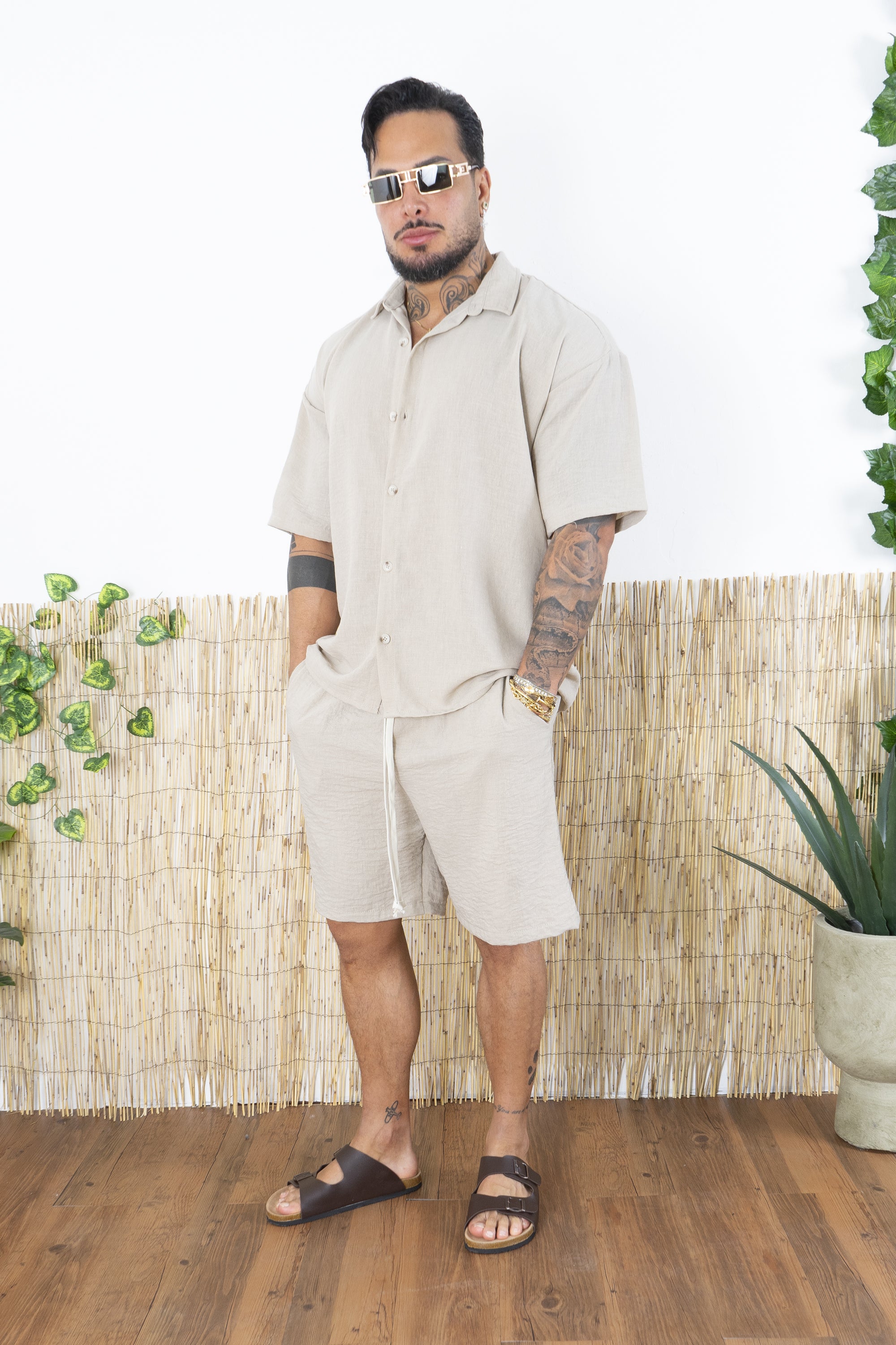 Coordinato Camicia e Bermuda Melangiato Art. Cd104