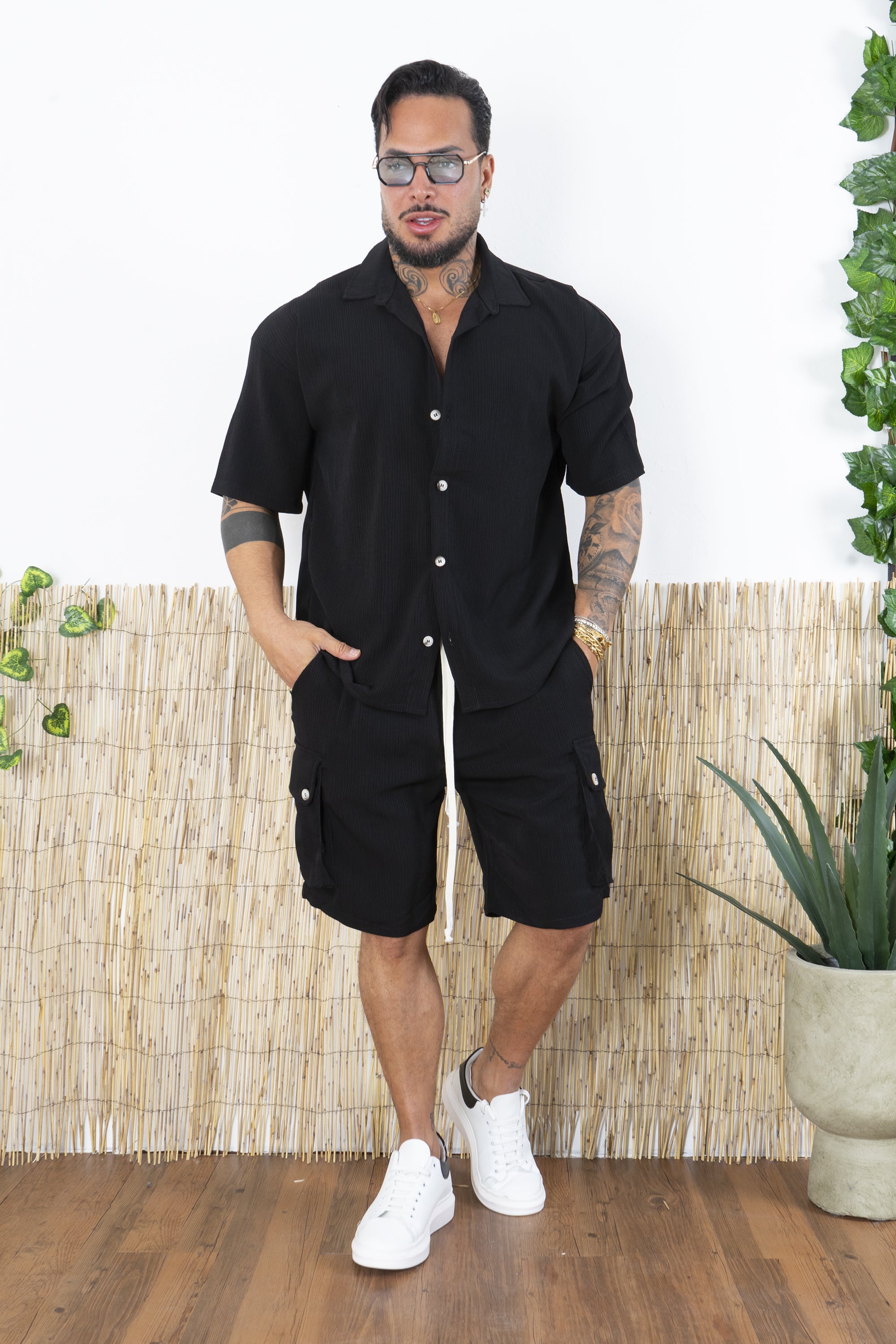 Coordinato Costine Camicia e Bermuda  Cargo Art. Cd106