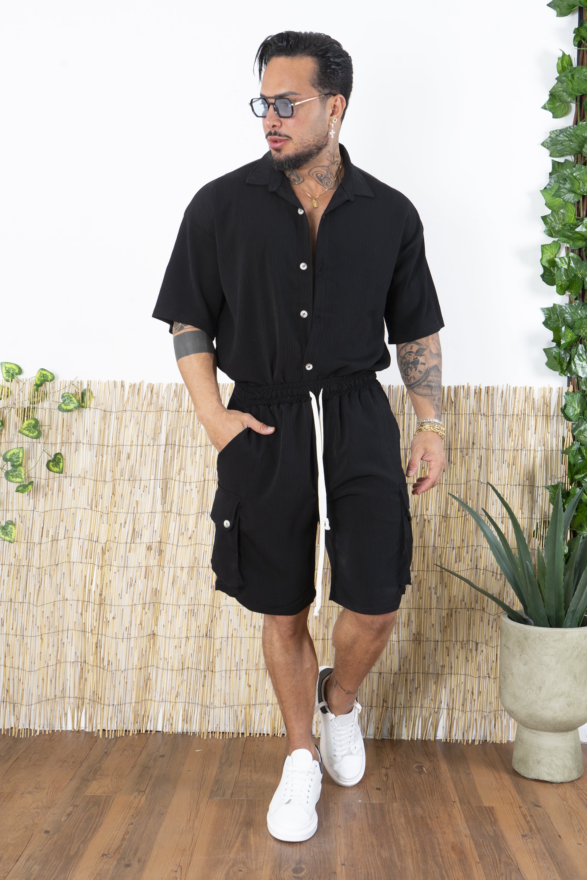 Coordinato Costine Camicia e Bermuda  Cargo Art. Cd106