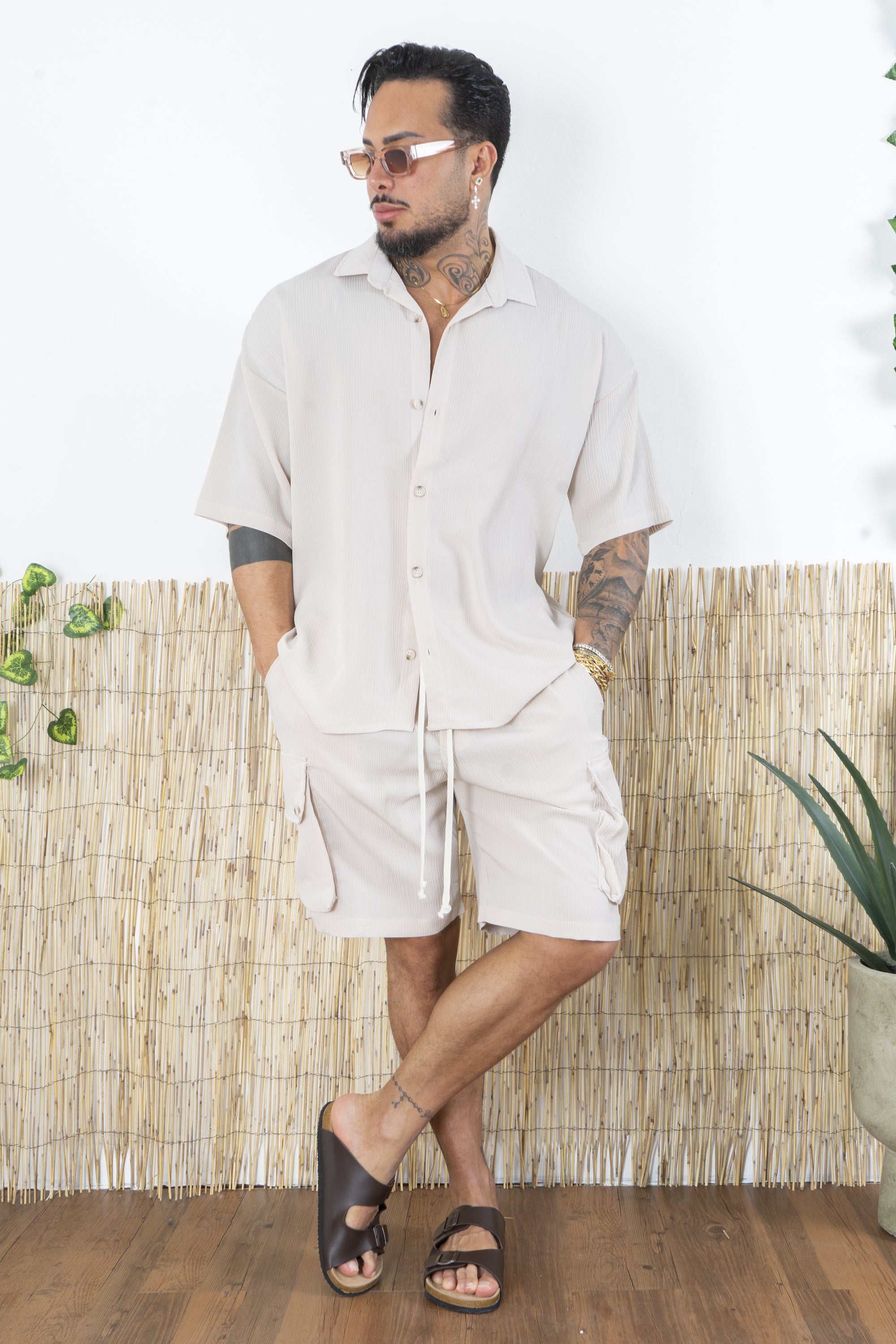 Coordinato Costine Camicia e Bermuda  Cargo Art. Cd106