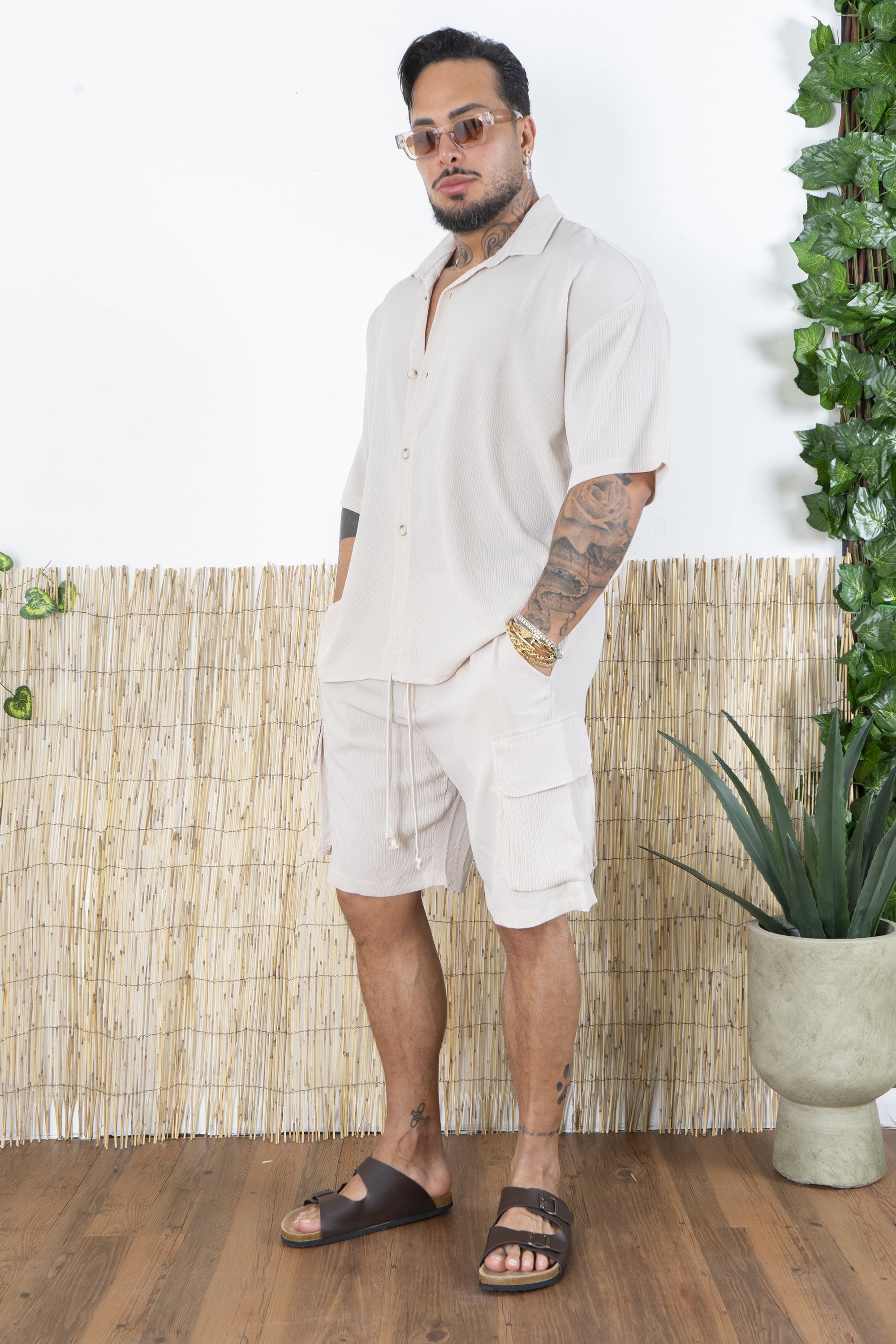 Coordinato Costine Camicia e Bermuda  Cargo Art. Cd106